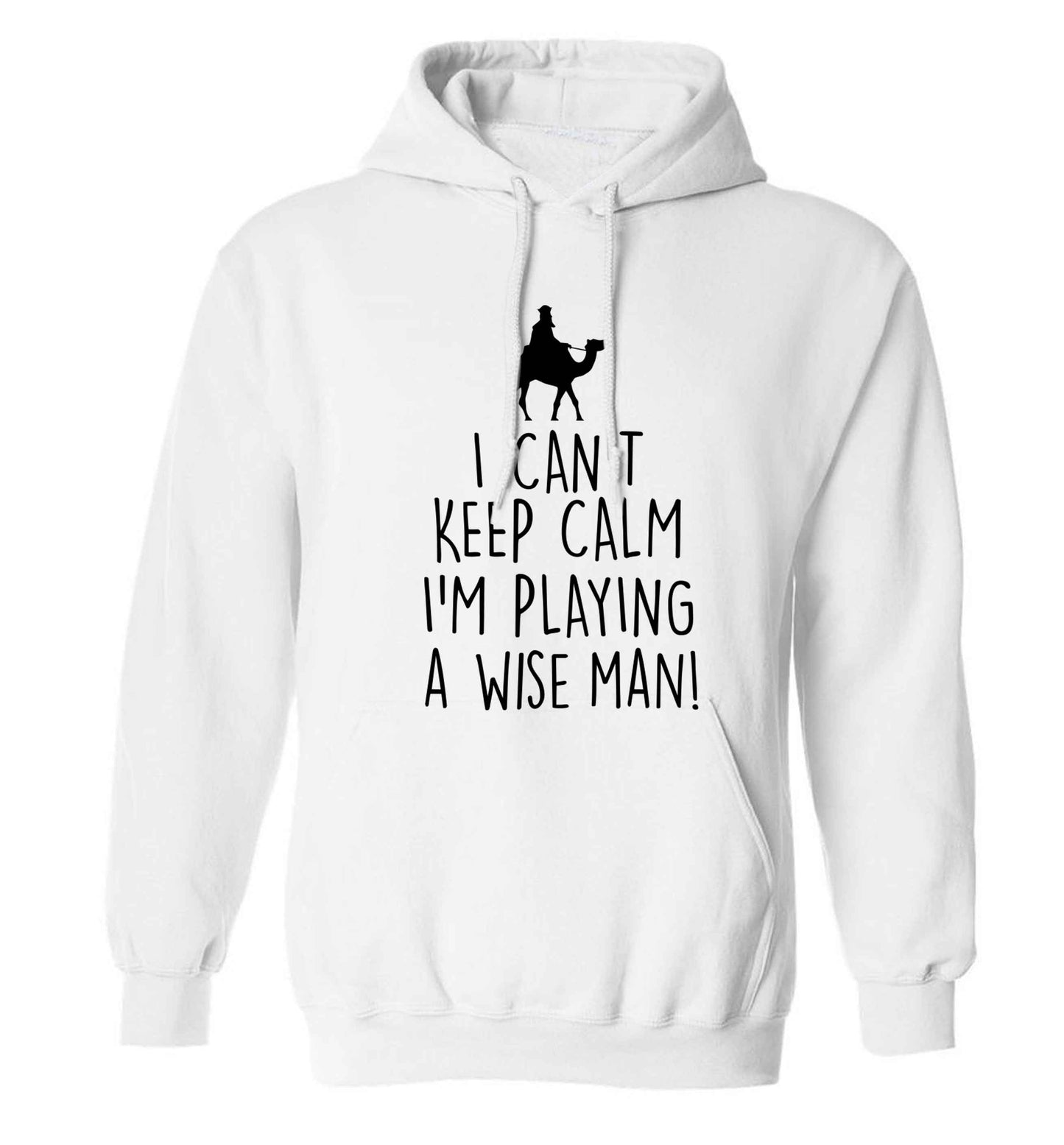 I can't keep calm I'm playing a wiseman adults unisex white hoodie 2XL