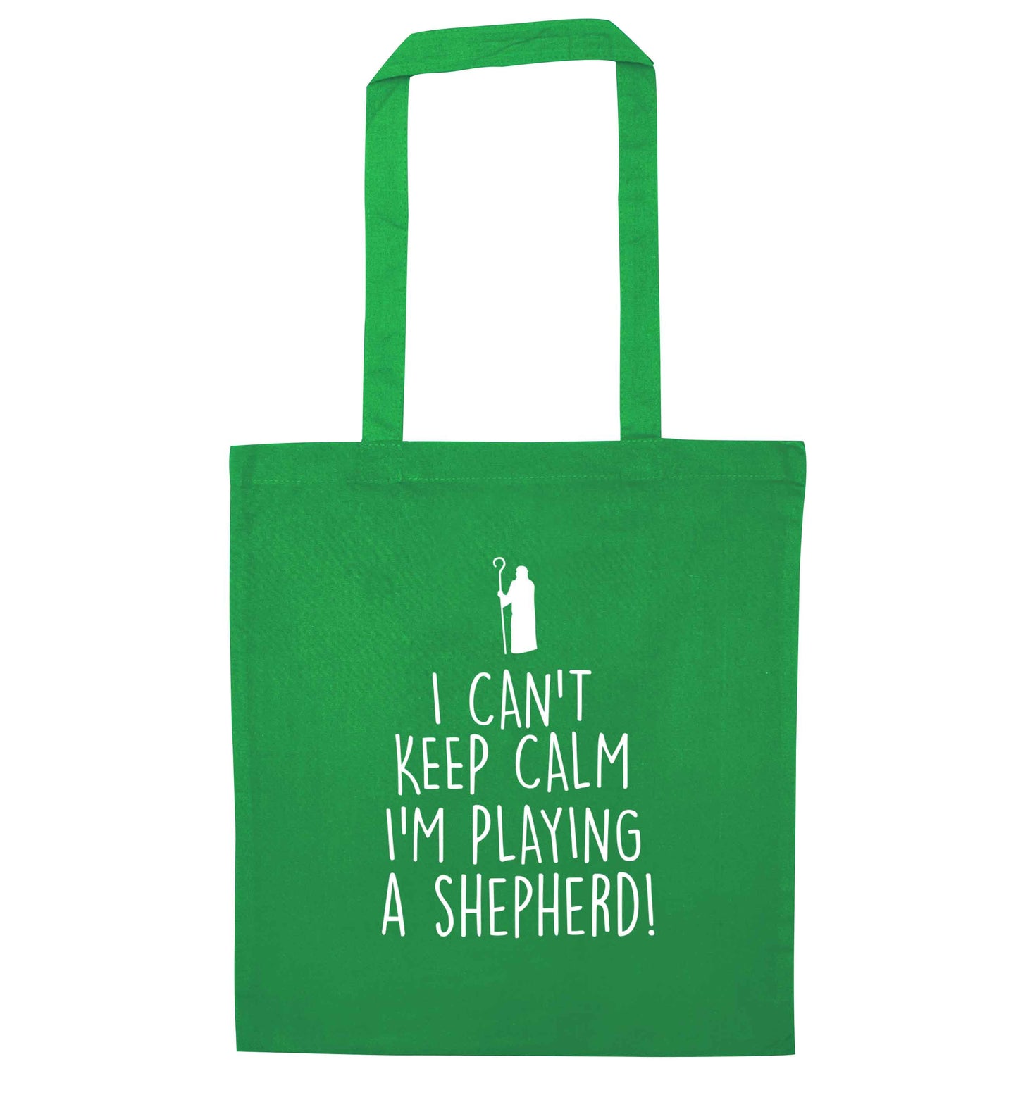 I can't keep calm I'm playing a shepherd green tote bag