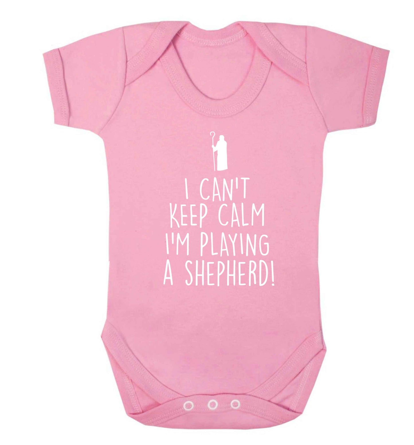 I can't keep calm I'm playing a shepherd Baby Vest pale pink 18-24 months