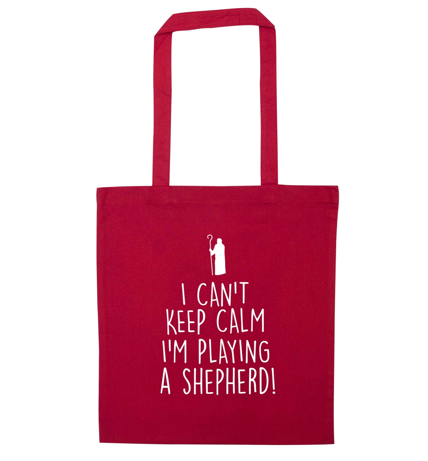 I can't keep calm I'm playing a shepherd red tote bag