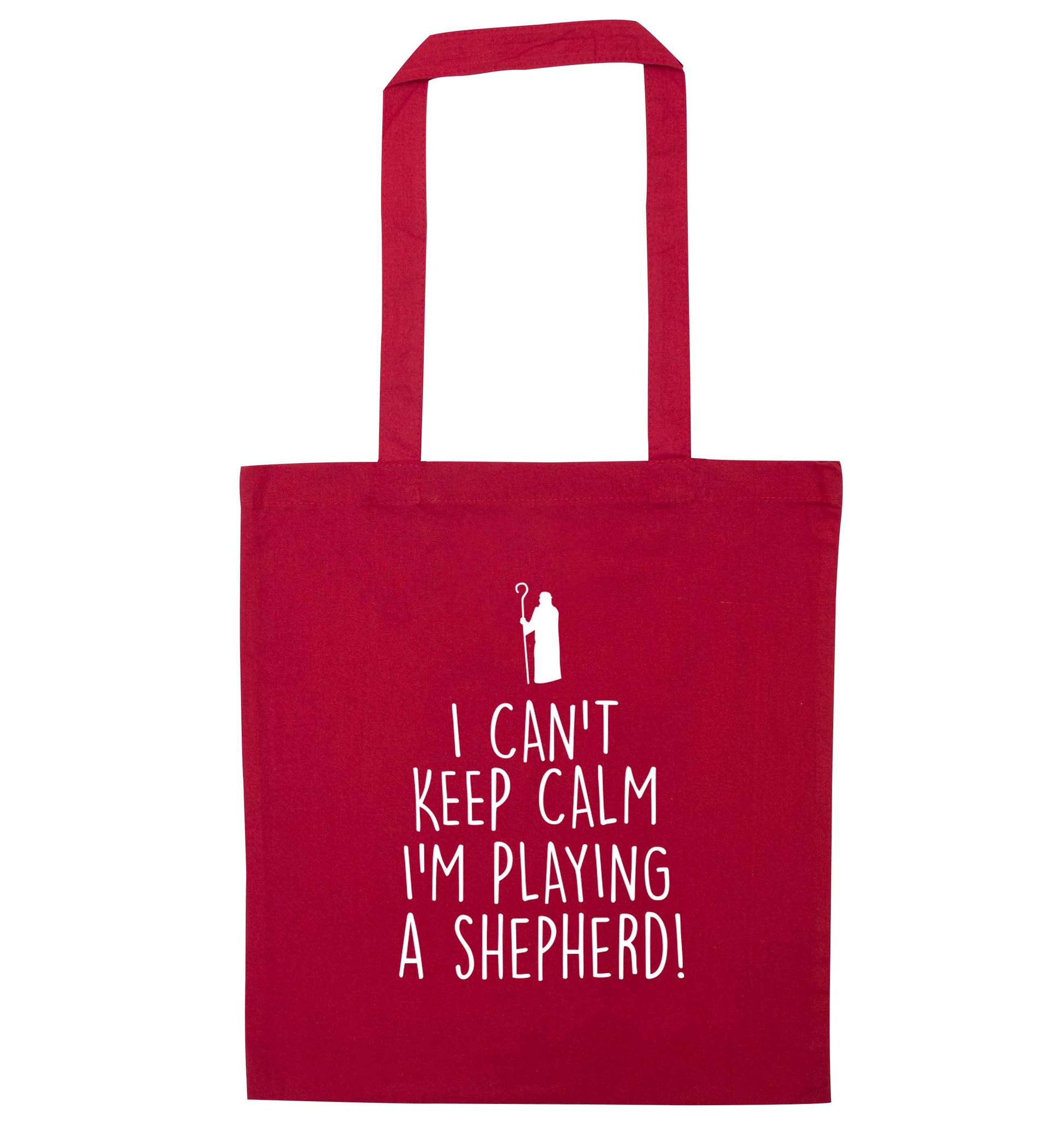 I can't keep calm I'm playing a shepherd red tote bag