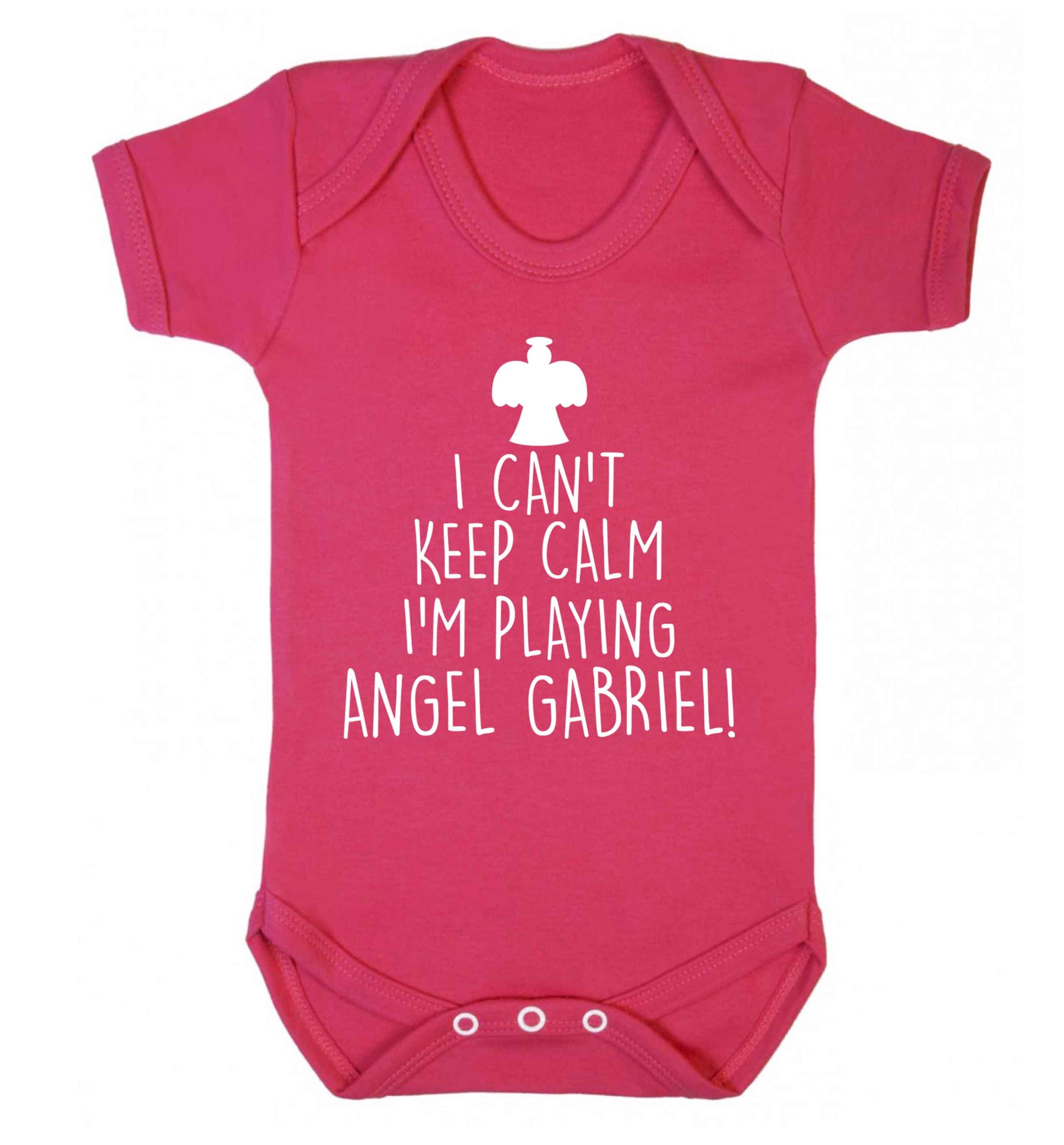 I can't keep calm I'm playing angel gabriel Baby Vest dark pink 18-24 months