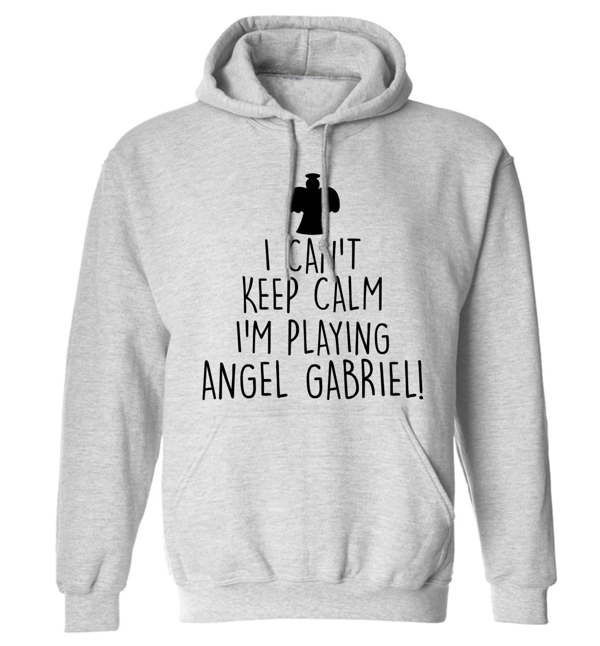 I can't keep calm I'm playing angel gabriel adults unisex grey hoodie 2XL