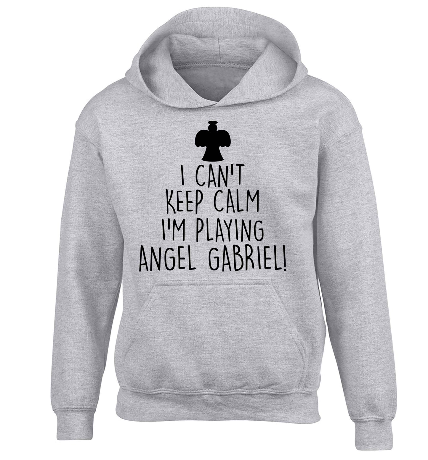 I can't keep calm I'm playing angel gabriel children's grey hoodie 12-13 Years