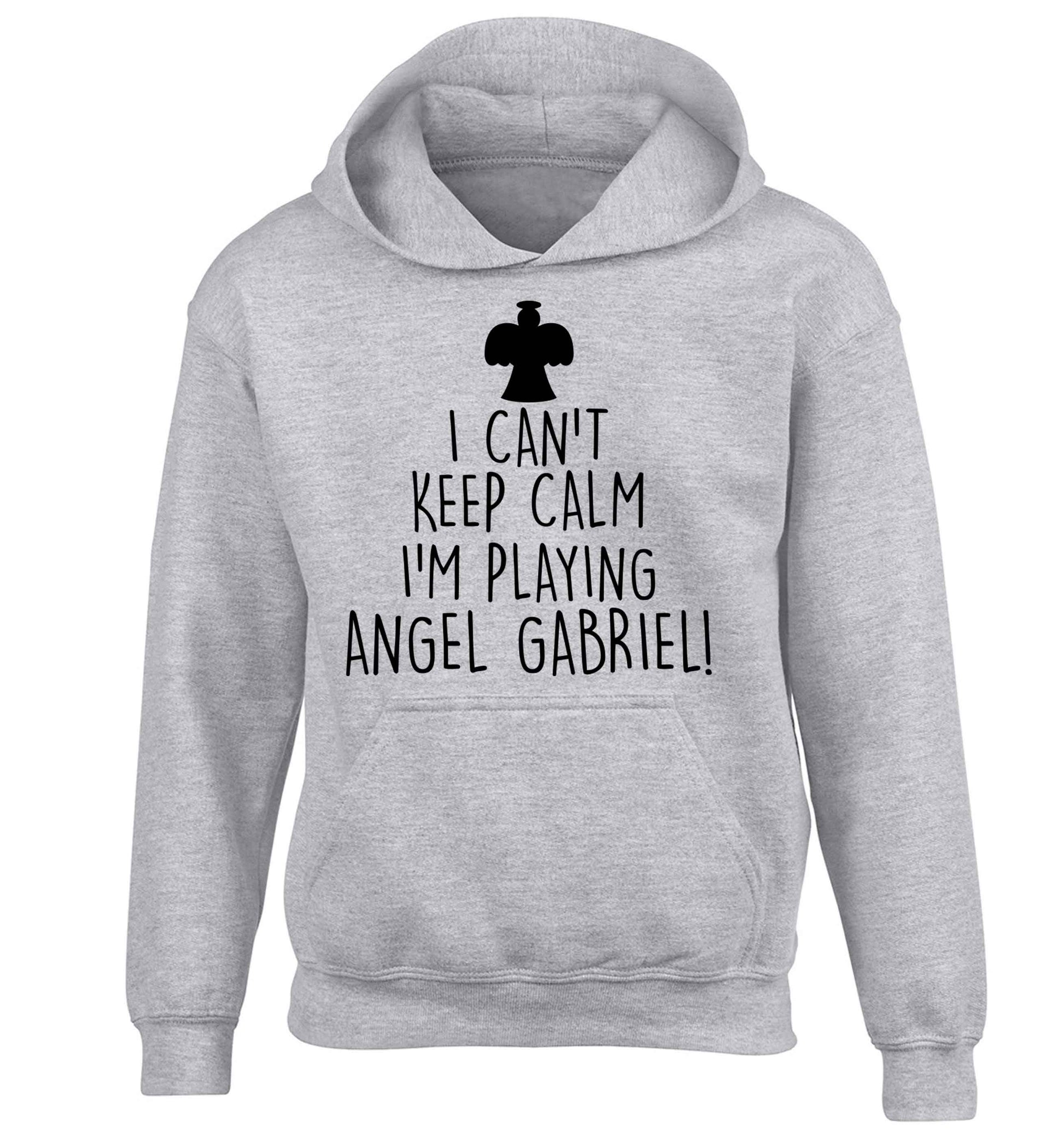 I can't keep calm I'm playing angel gabriel children's grey hoodie 12-13 Years