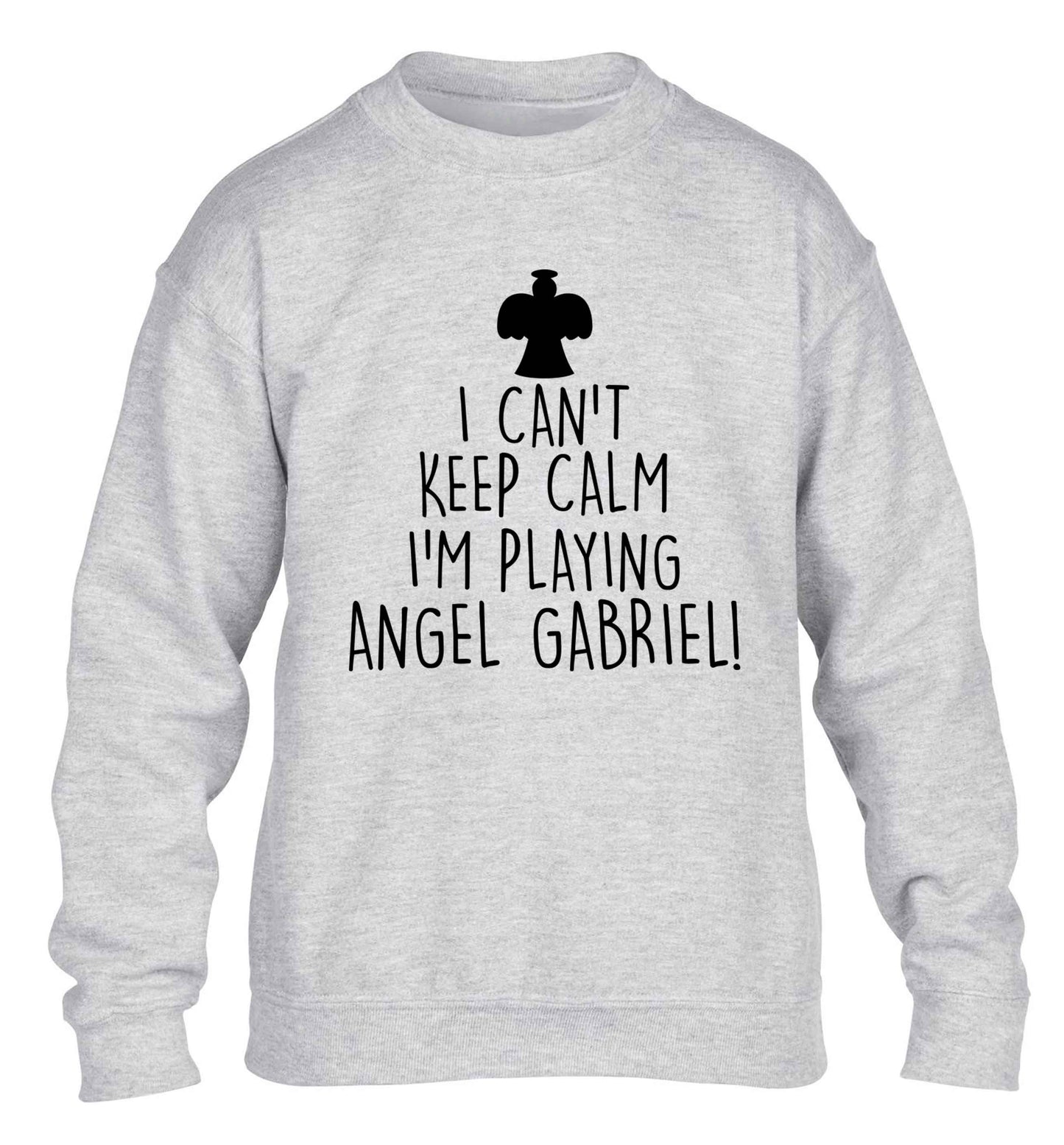 I can't keep calm I'm playing angel gabriel children's grey sweater 12-13 Years