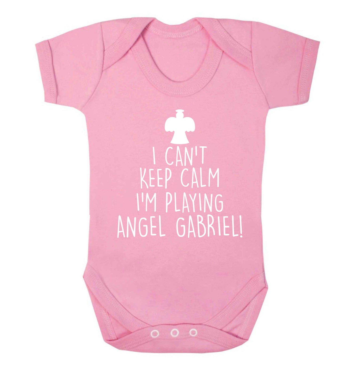 I can't keep calm I'm playing angel gabriel Baby Vest pale pink 18-24 months