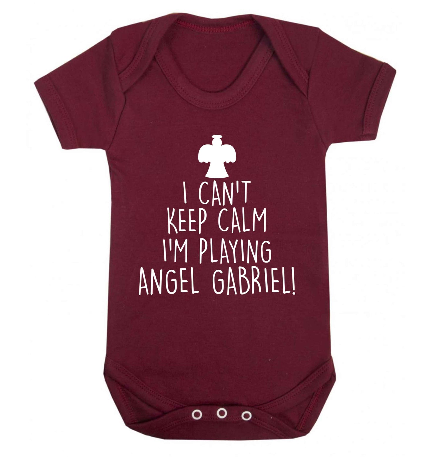 I can't keep calm I'm playing angel gabriel Baby Vest maroon 18-24 months