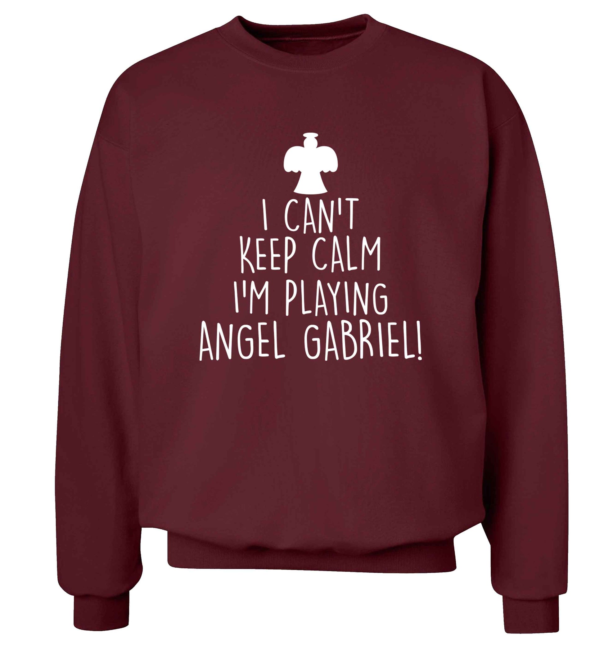 I can't keep calm I'm playing angel gabriel Adult's unisex maroon Sweater 2XL