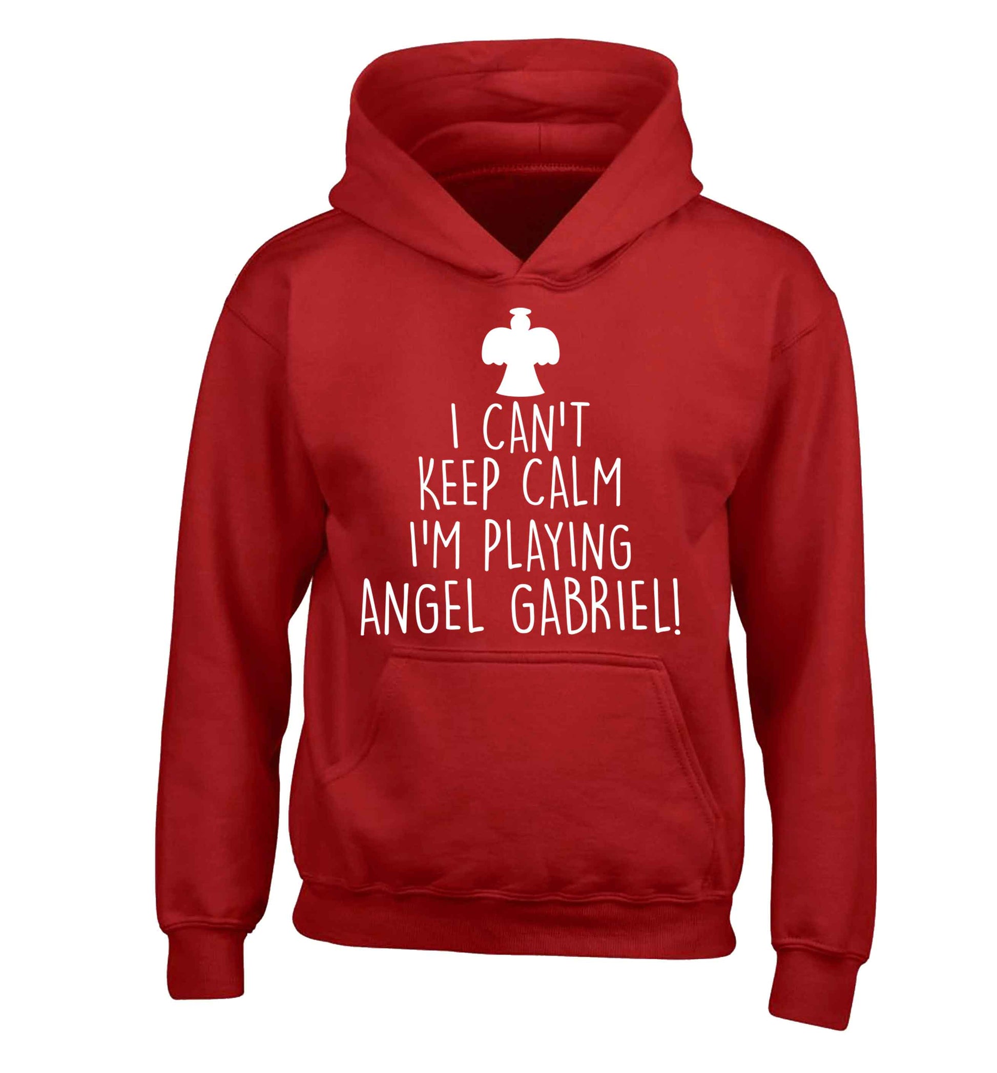 I can't keep calm I'm playing angel gabriel children's red hoodie 12-13 Years