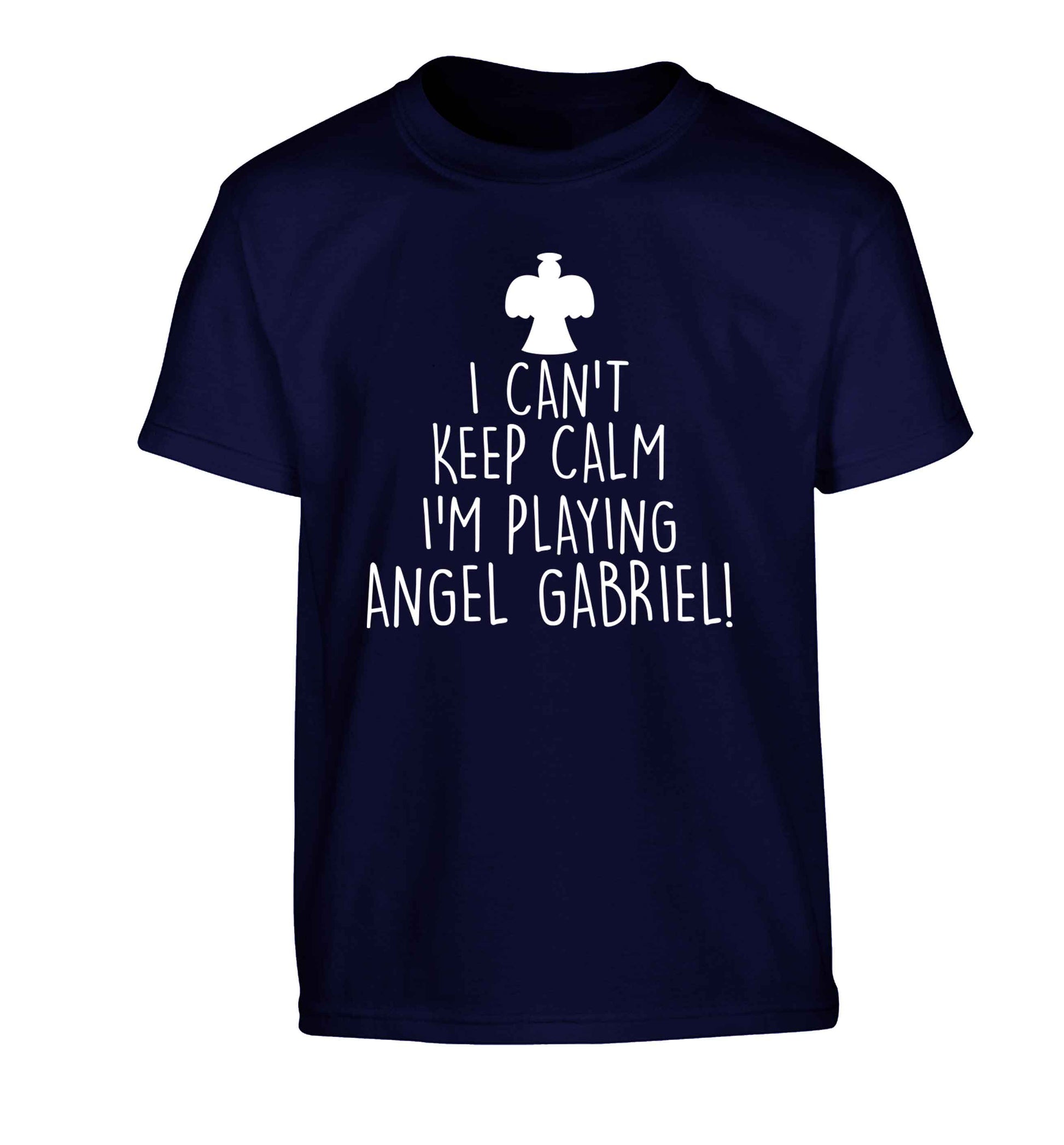 I can't keep calm I'm playing angel gabriel Children's navy Tshirt 12-13 Years
