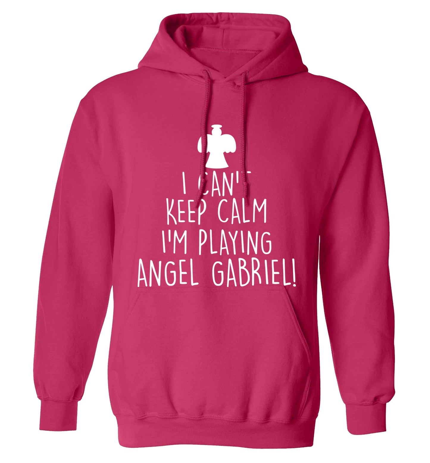 I can't keep calm I'm playing angel gabriel adults unisex pink hoodie 2XL