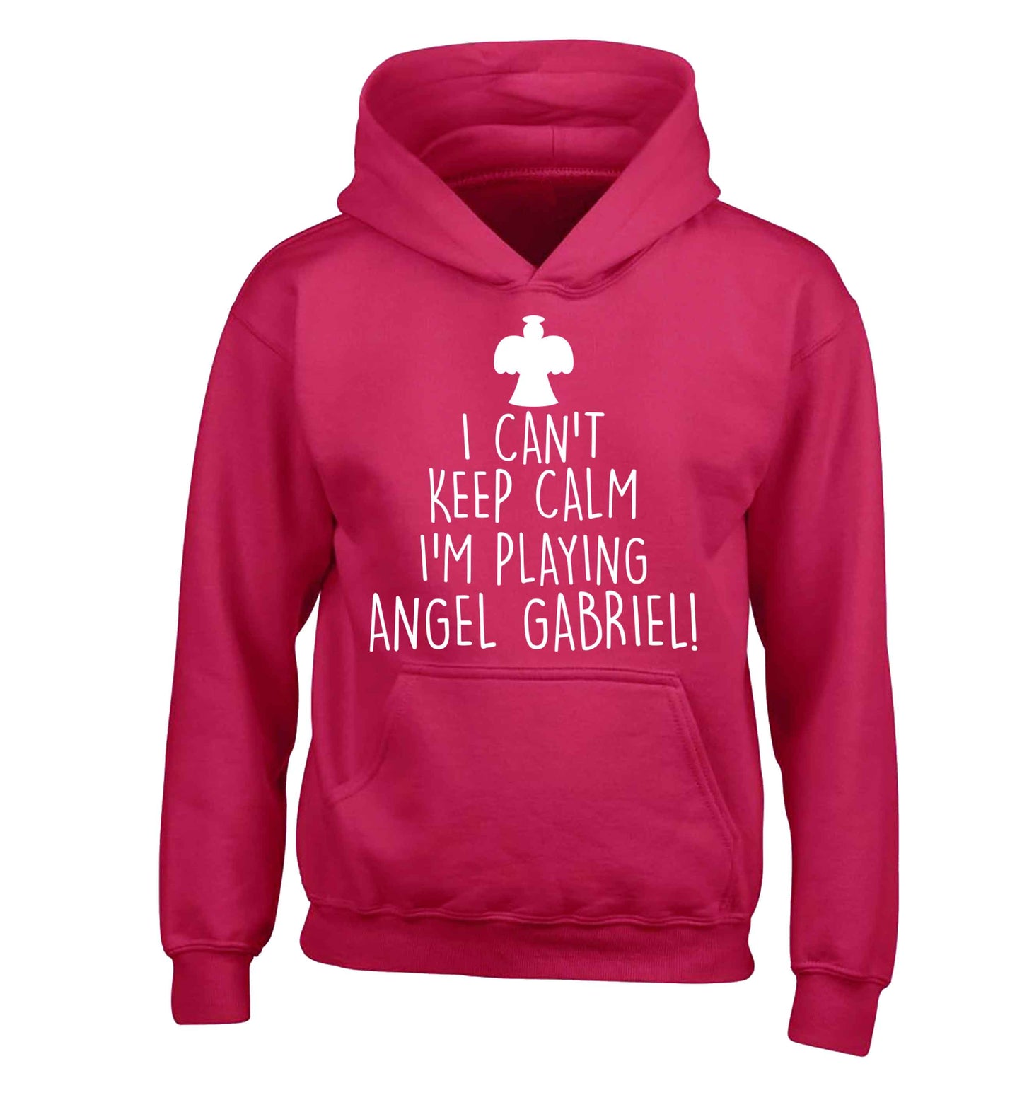 I can't keep calm I'm playing angel gabriel children's pink hoodie 12-13 Years
