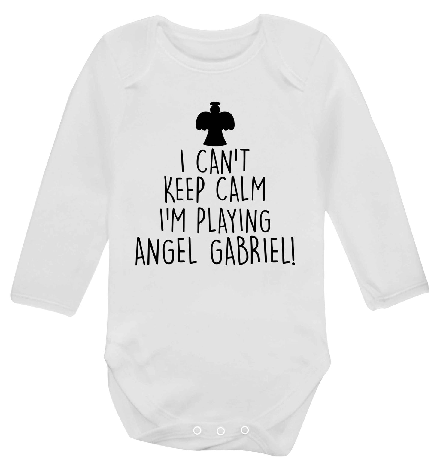 I can't keep calm I'm playing angel gabriel Baby Vest long sleeved white 6-12 months