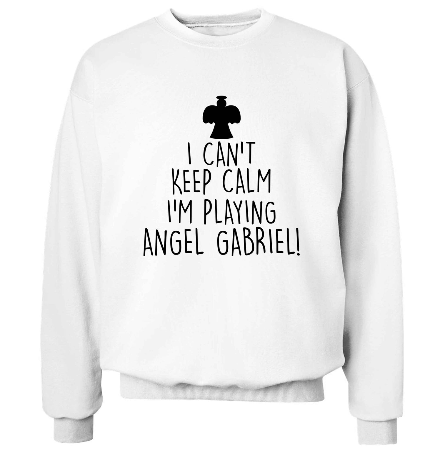 I can't keep calm I'm playing angel gabriel Adult's unisex white Sweater 2XL