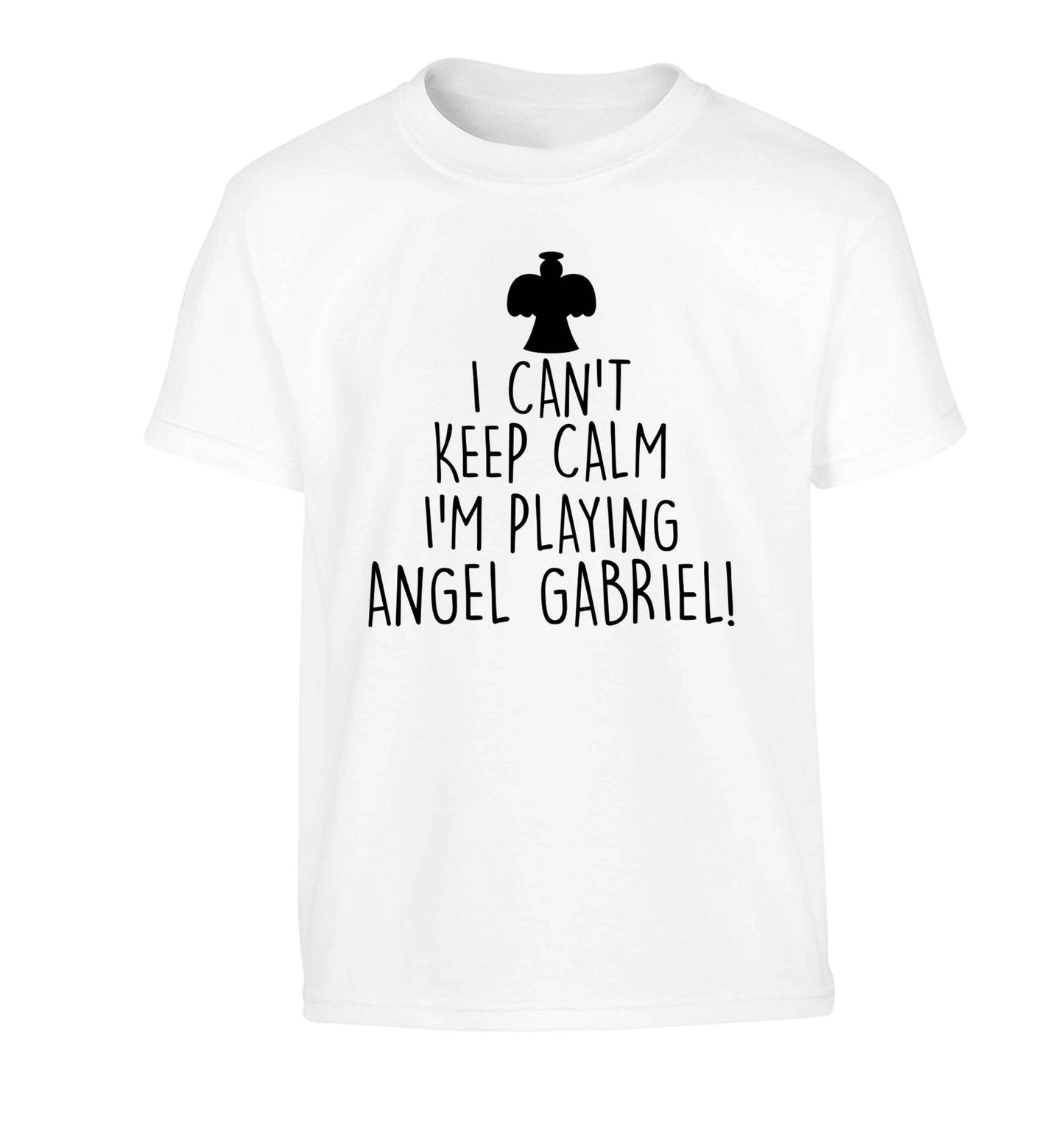I can't keep calm I'm playing angel gabriel Children's white Tshirt 12-13 Years