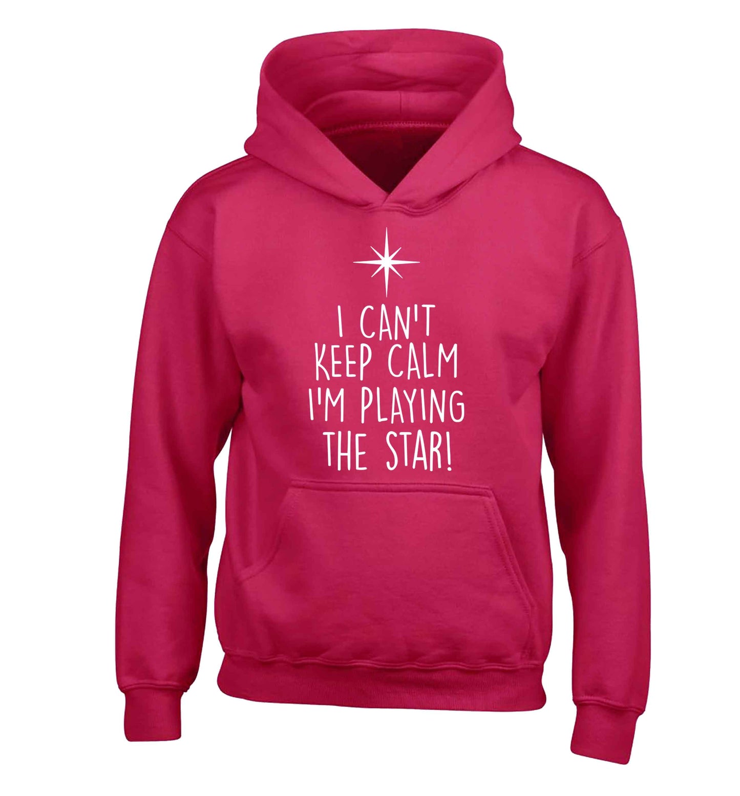 I can't keep calm I'm playing the star! children's pink hoodie 12-13 Years