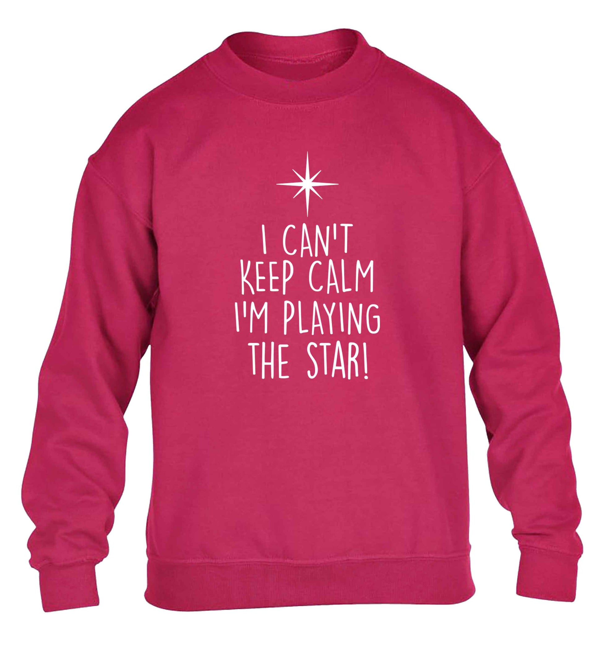 I can't keep calm I'm playing the star! children's pink sweater 12-13 Years