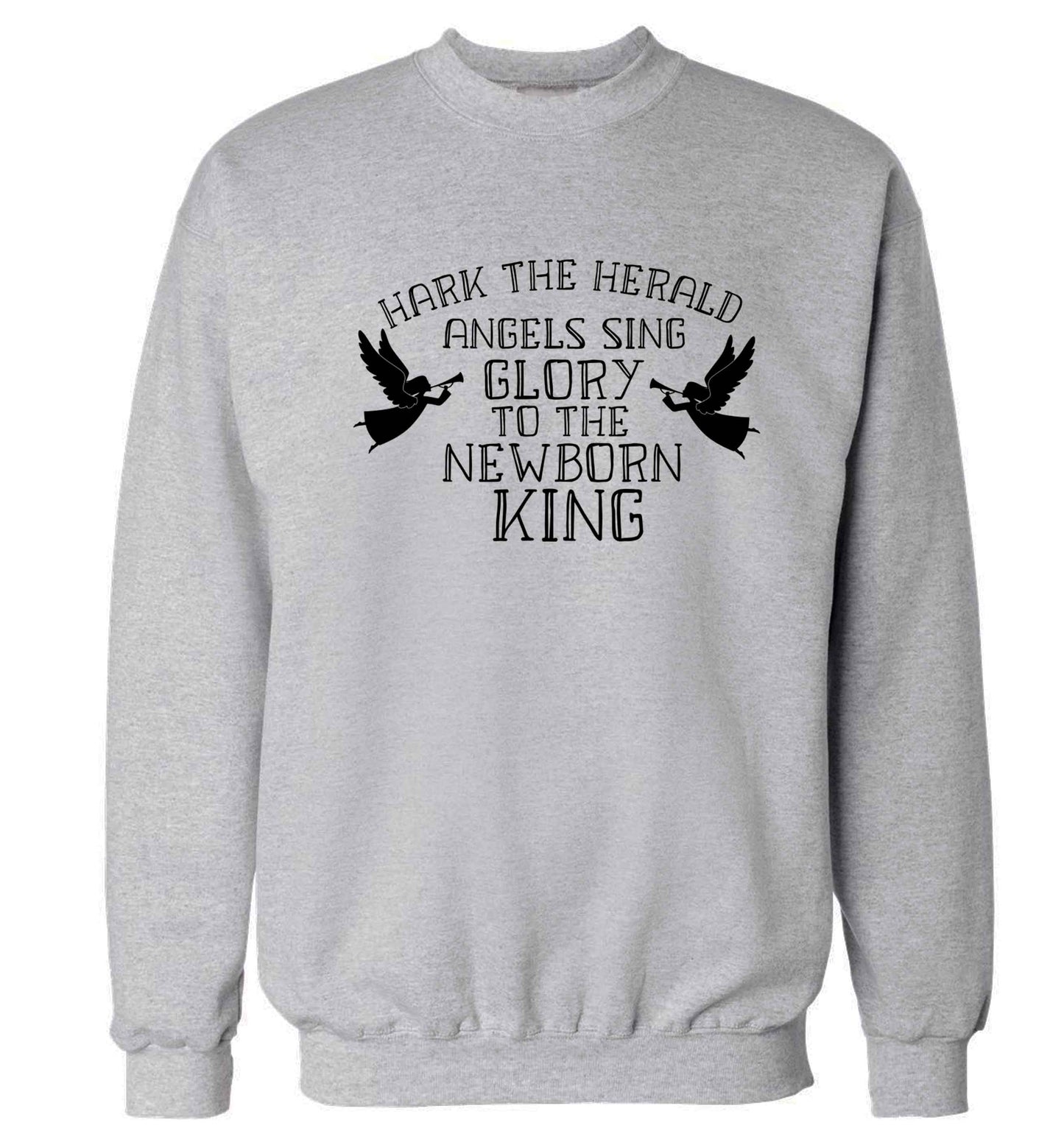 Hark the herold angels sing glory to the newborn king Adult's unisex grey Sweater 2XL