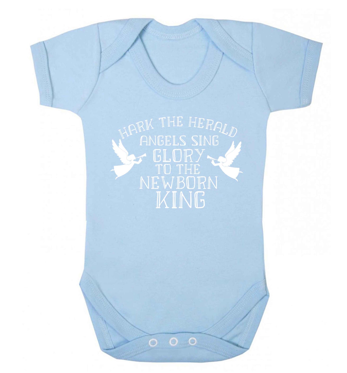 Hark the herold angels sing glory to the newborn king Baby Vest pale blue 18-24 months