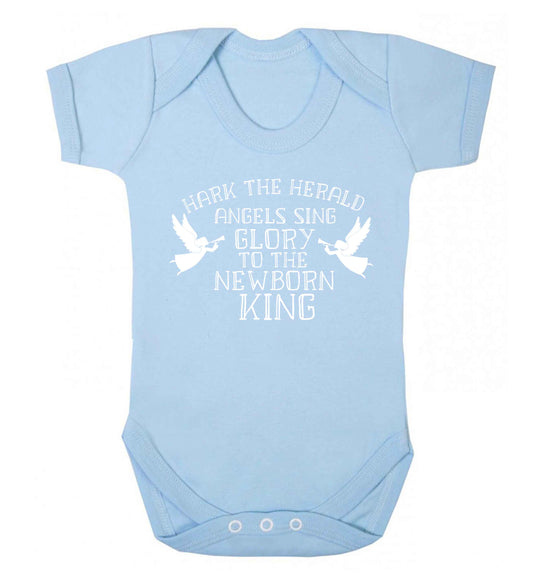 Hark the herold angels sing glory to the newborn king Baby Vest pale blue 18-24 months
