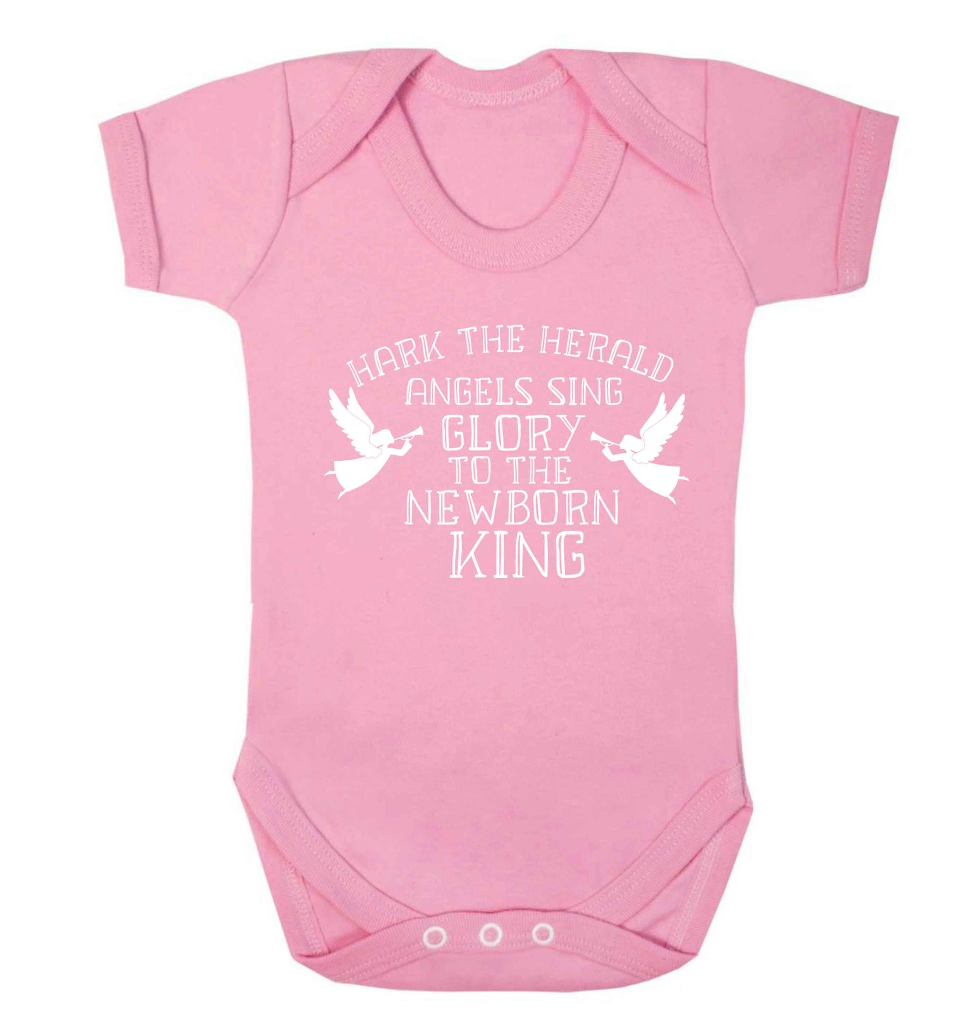 Hark the herold angels sing glory to the newborn king Baby Vest pale pink 18-24 months