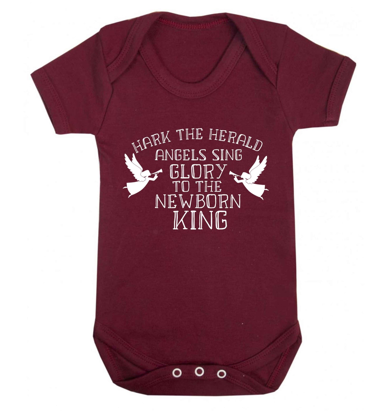 Hark the herold angels sing glory to the newborn king Baby Vest maroon 18-24 months