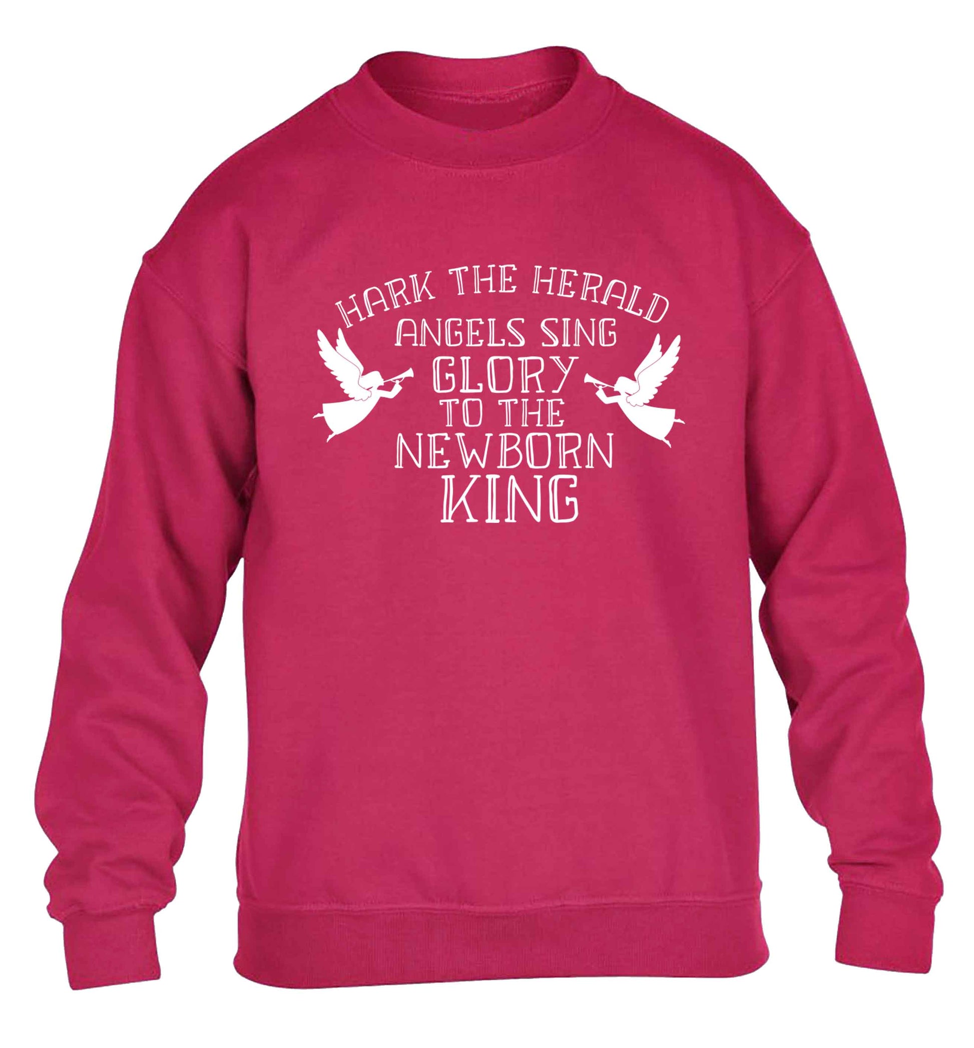 Hark the herold angels sing glory to the newborn king children's pink sweater 12-13 Years