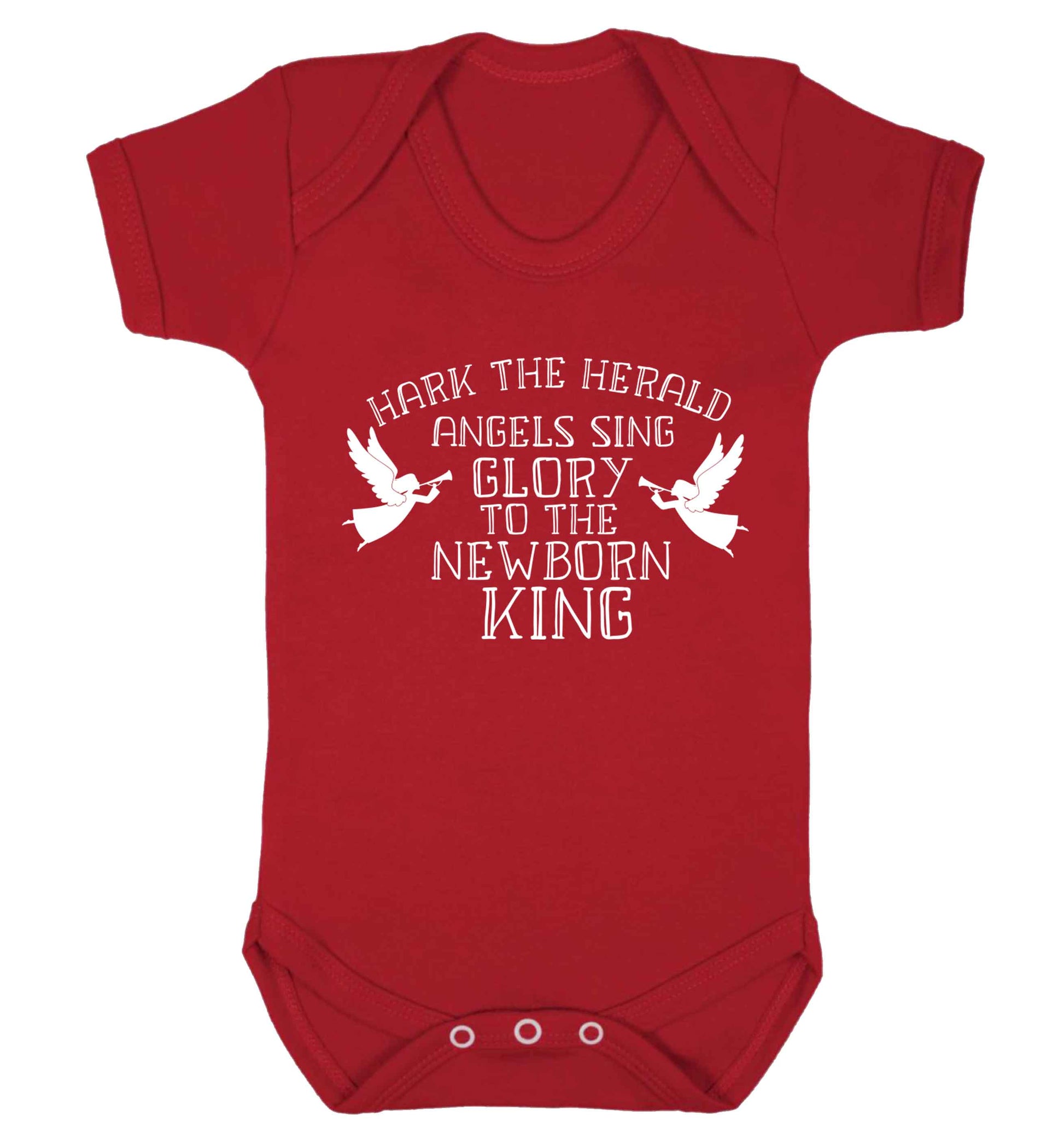 Hark the herold angels sing glory to the newborn king Baby Vest red 18-24 months