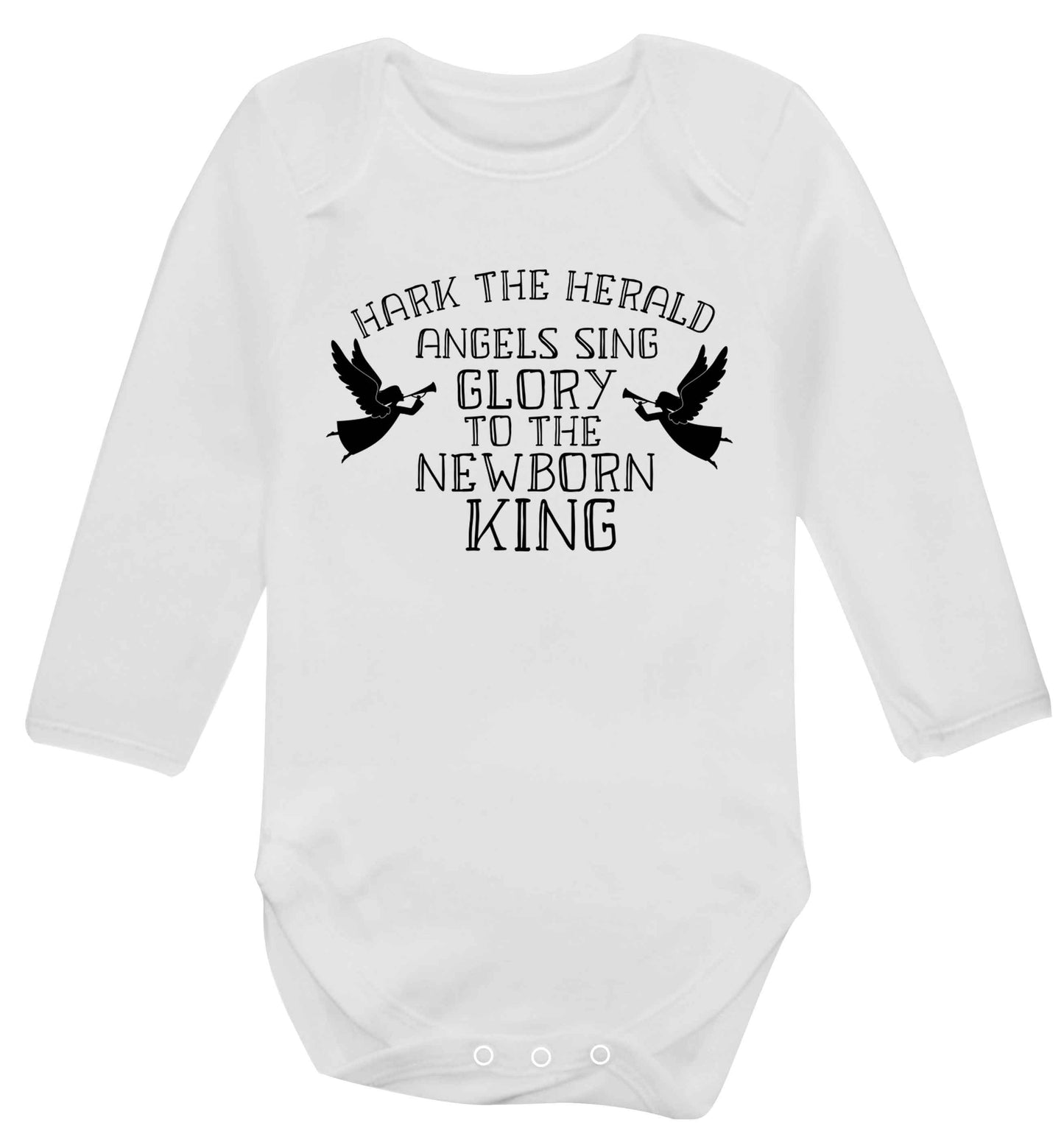Hark the herold angels sing glory to the newborn king Baby Vest long sleeved white 6-12 months