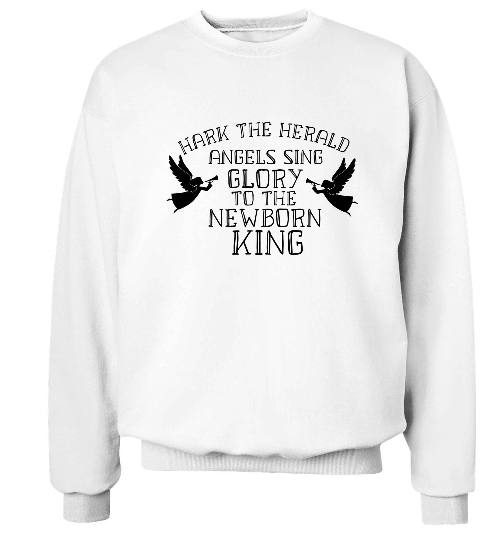 Hark the herold angels sing glory to the newborn king Adult's unisex white Sweater 2XL