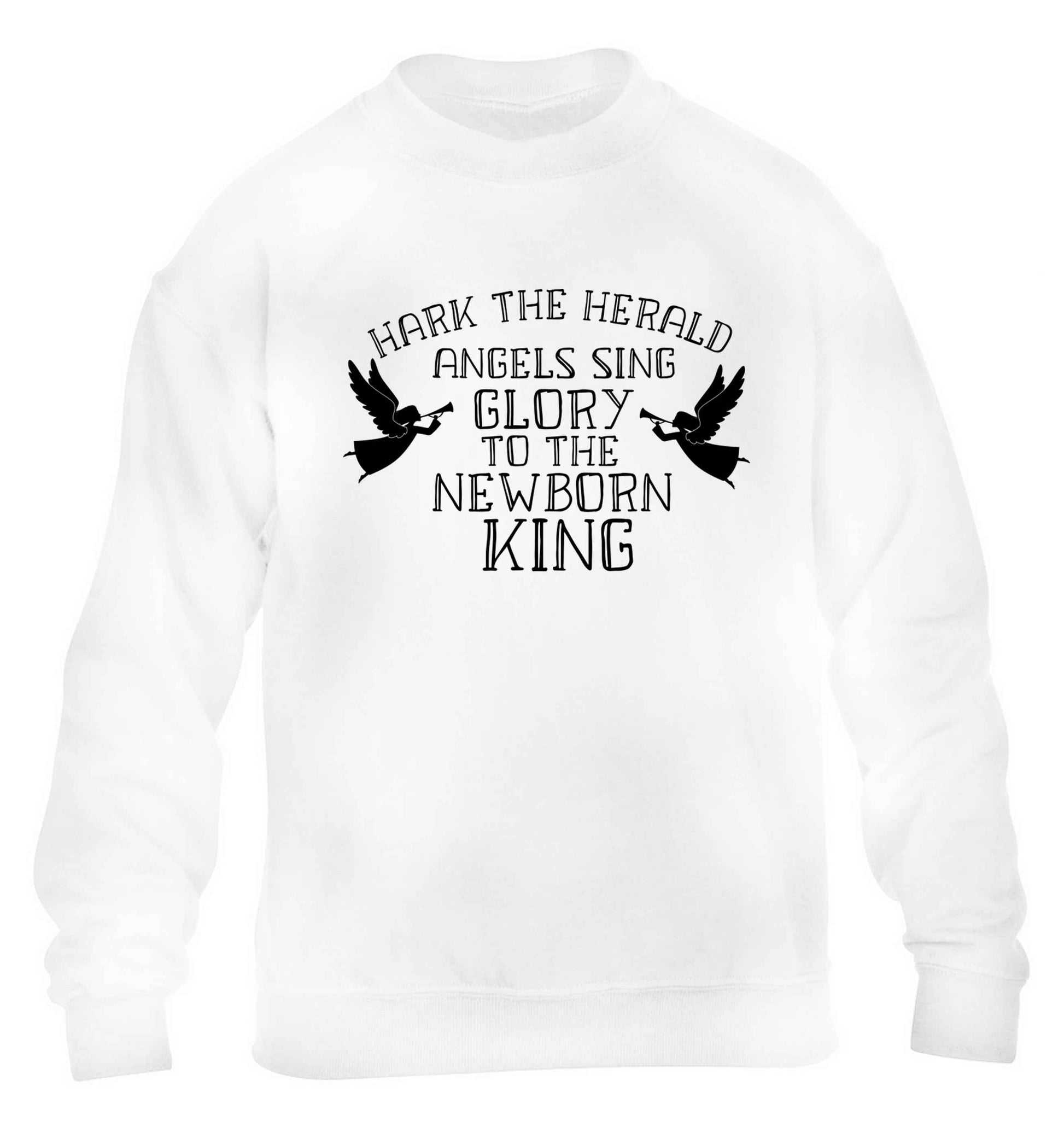 Hark the herold angels sing glory to the newborn king children's white sweater 12-13 Years