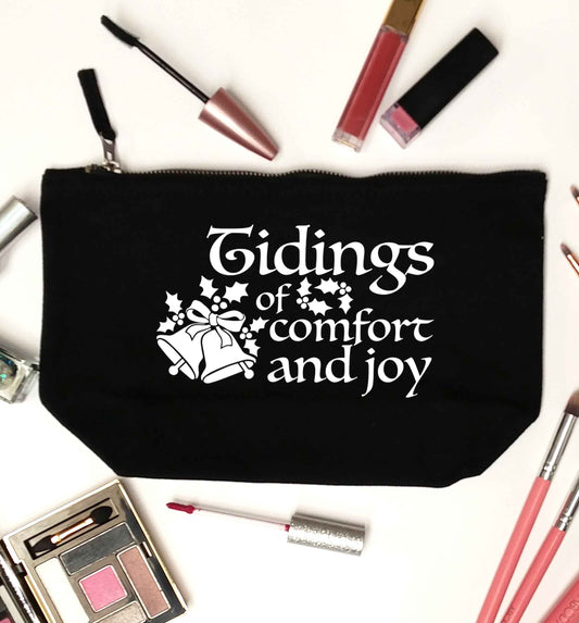 Tidings of comfort and joy black makeup bag