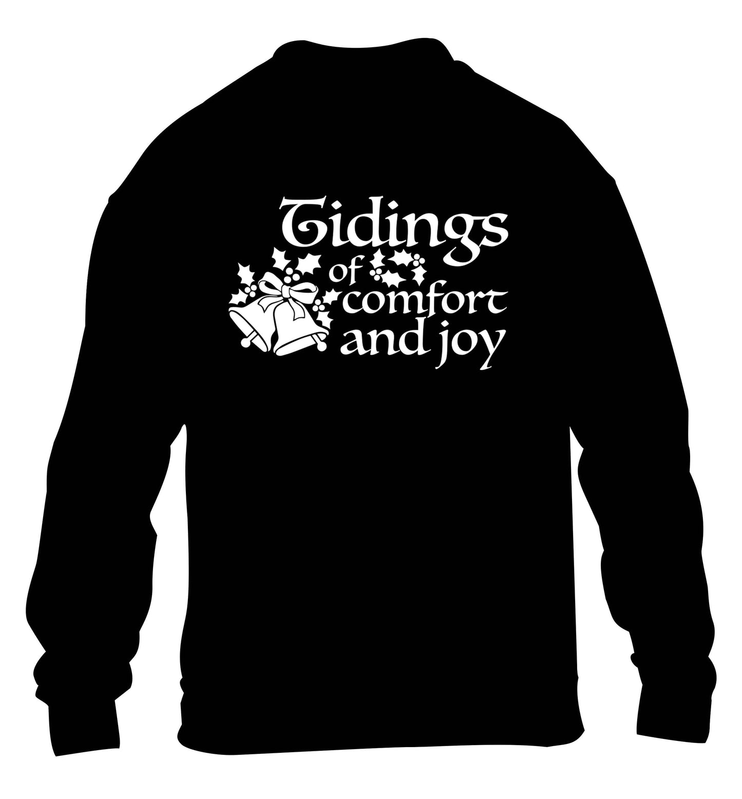 Tidings of comfort and joy children's black sweater 12-13 Years