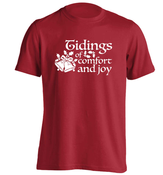 Tidings of comfort and joy adults unisex red Tshirt 2XL