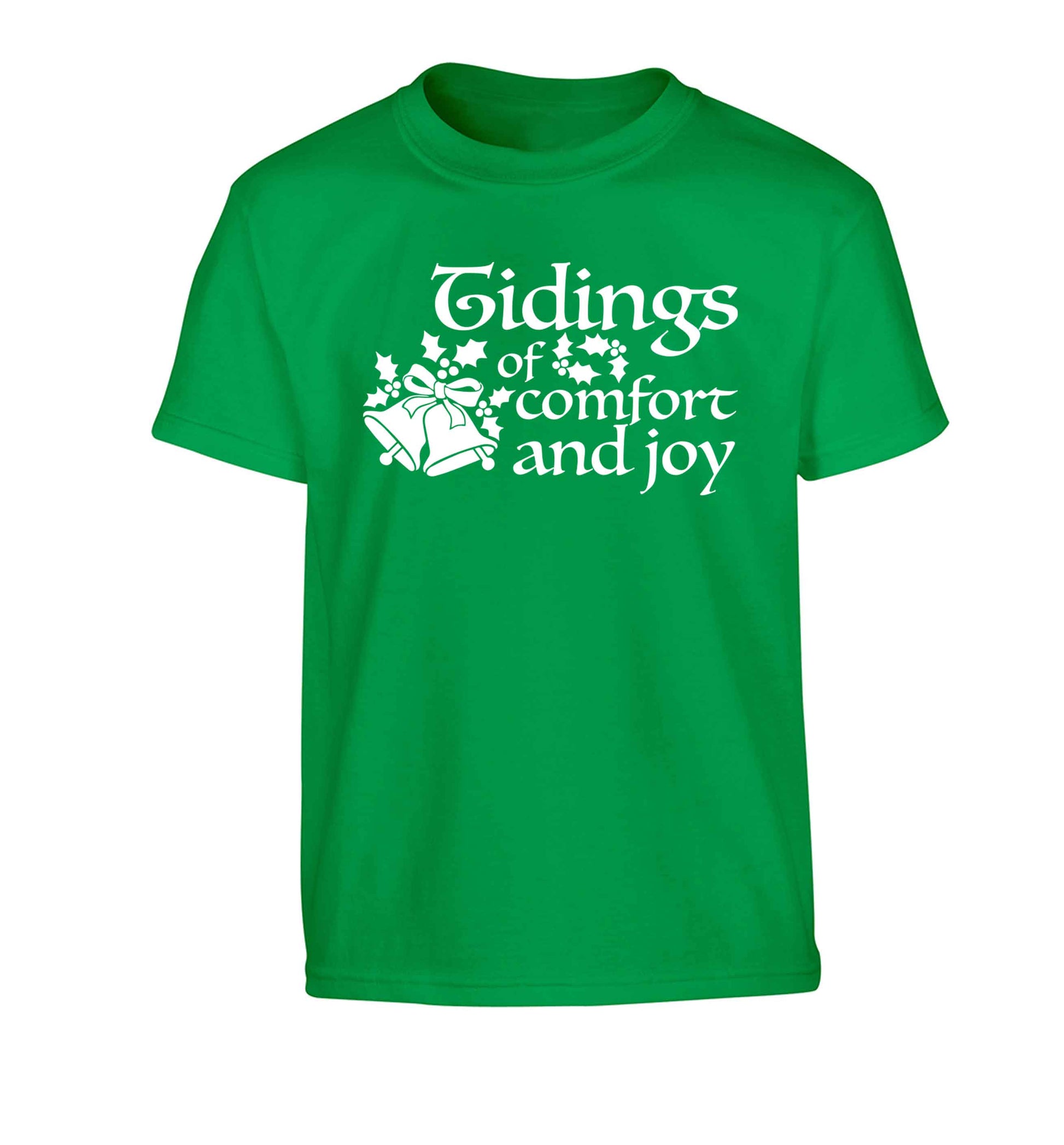 Tidings of comfort and joy Children's green Tshirt 12-13 Years