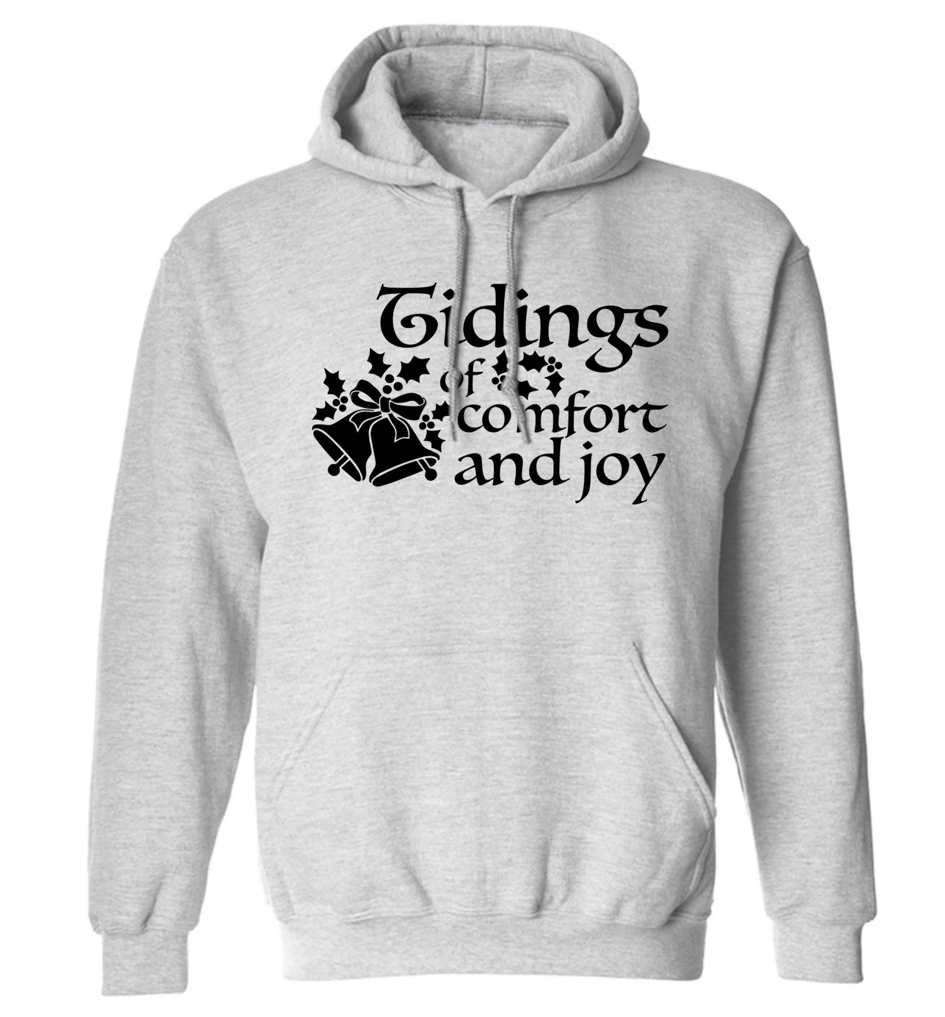 Tidings of comfort and joy adults unisex grey hoodie 2XL