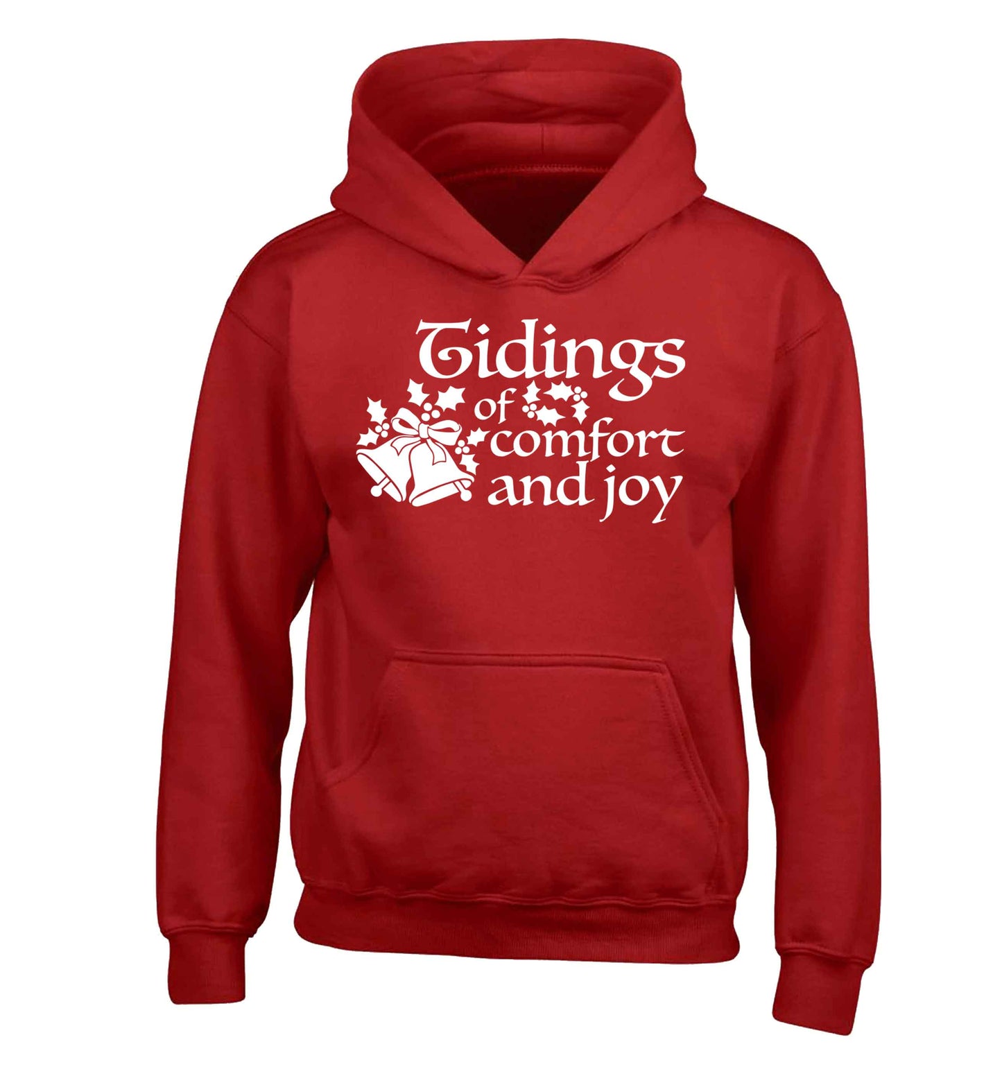 Tidings of comfort and joy children's red hoodie 12-13 Years