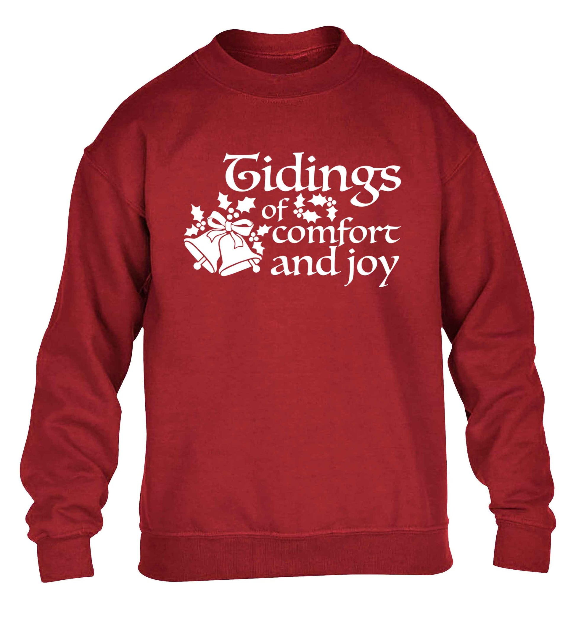 Tidings of comfort and joy children's grey sweater 12-13 Years