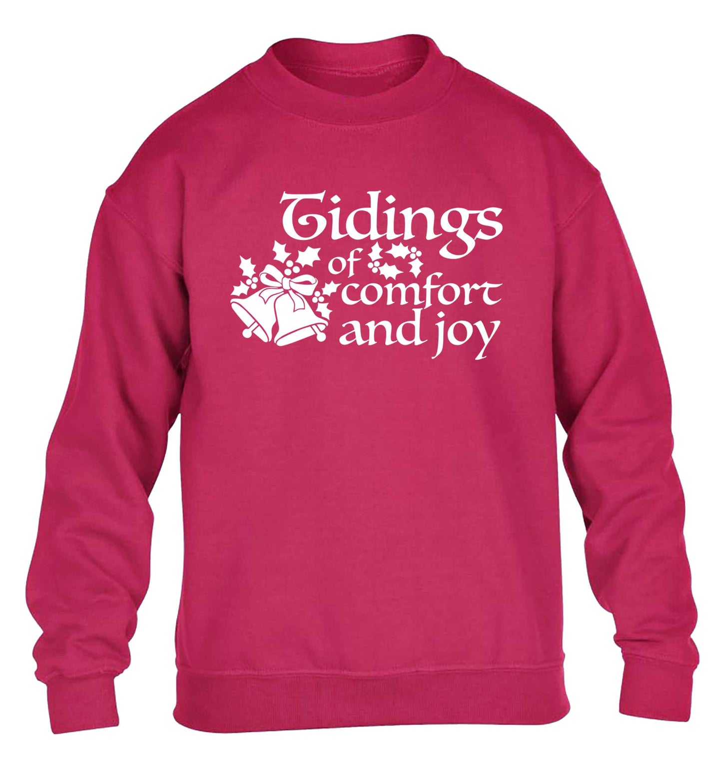 Tidings of comfort and joy children's pink sweater 12-13 Years