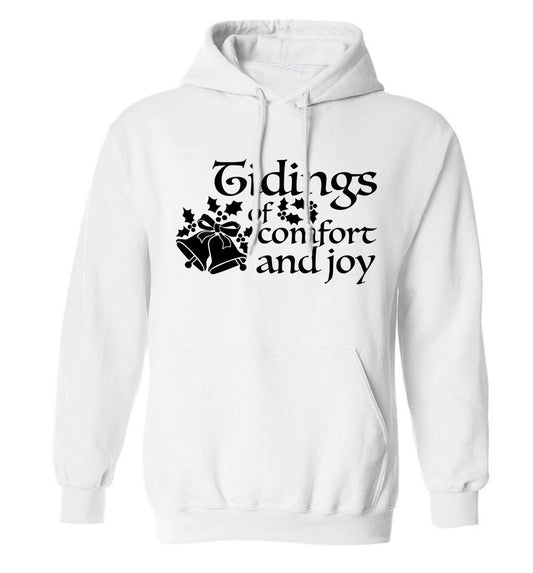 Tidings of comfort and joy adults unisex white hoodie 2XL