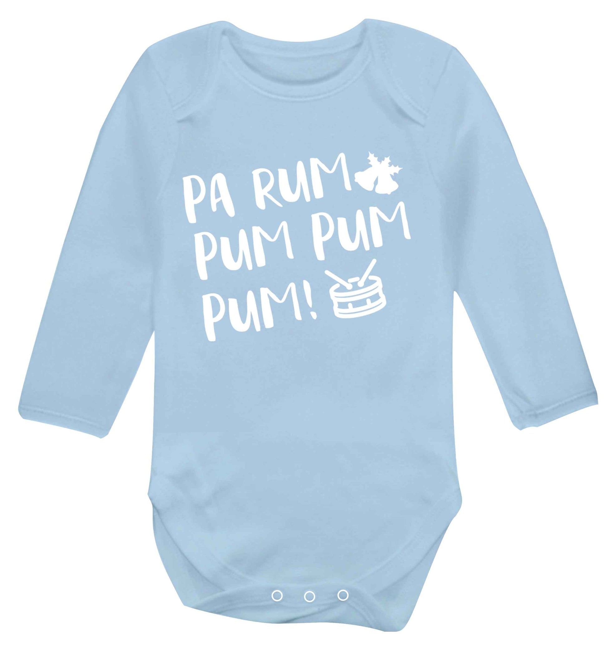 Pa rum pum pum pum! Baby Vest long sleeved pale blue 6-12 months