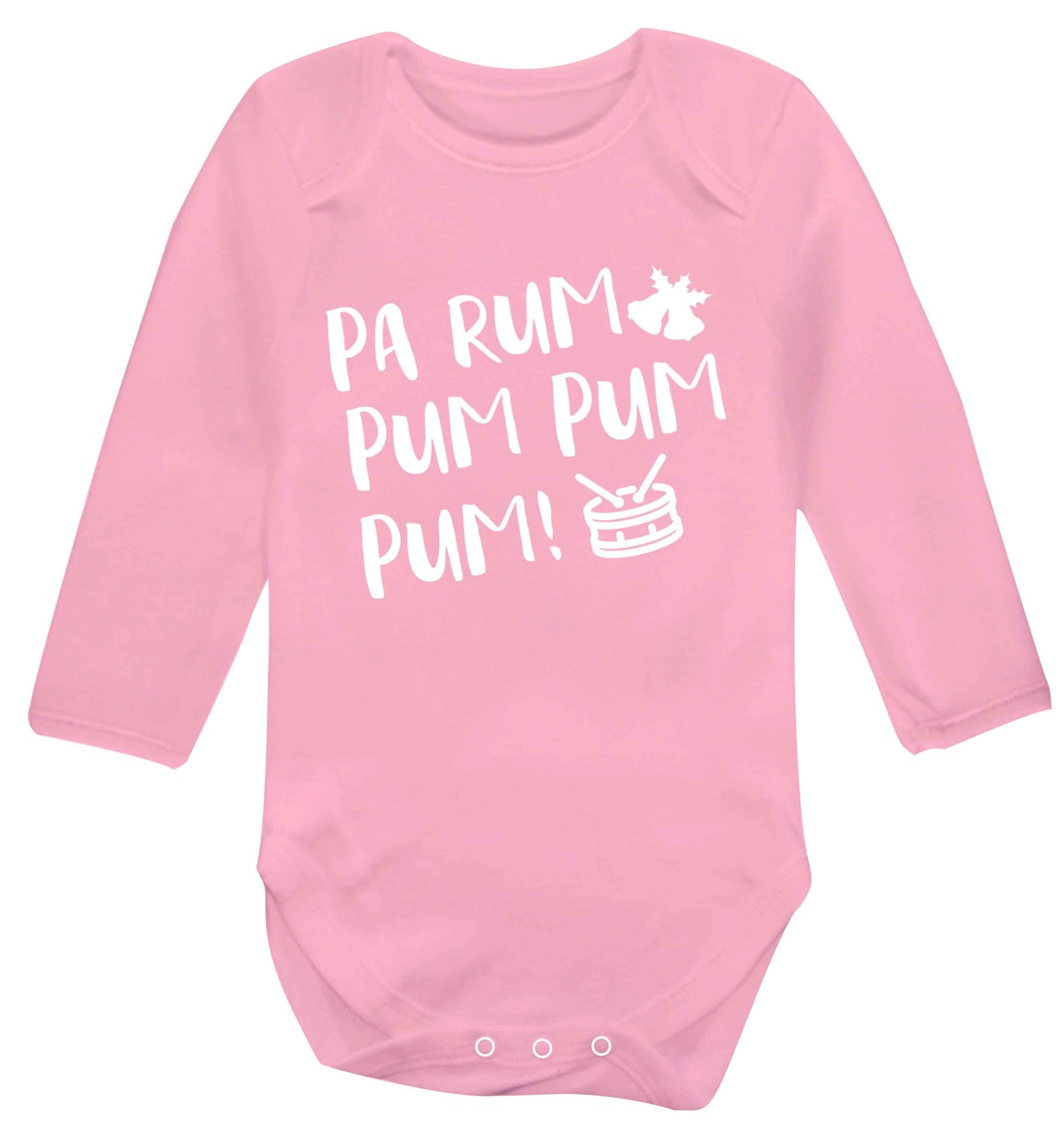 Pa rum pum pum pum! Baby Vest long sleeved pale pink 6-12 months