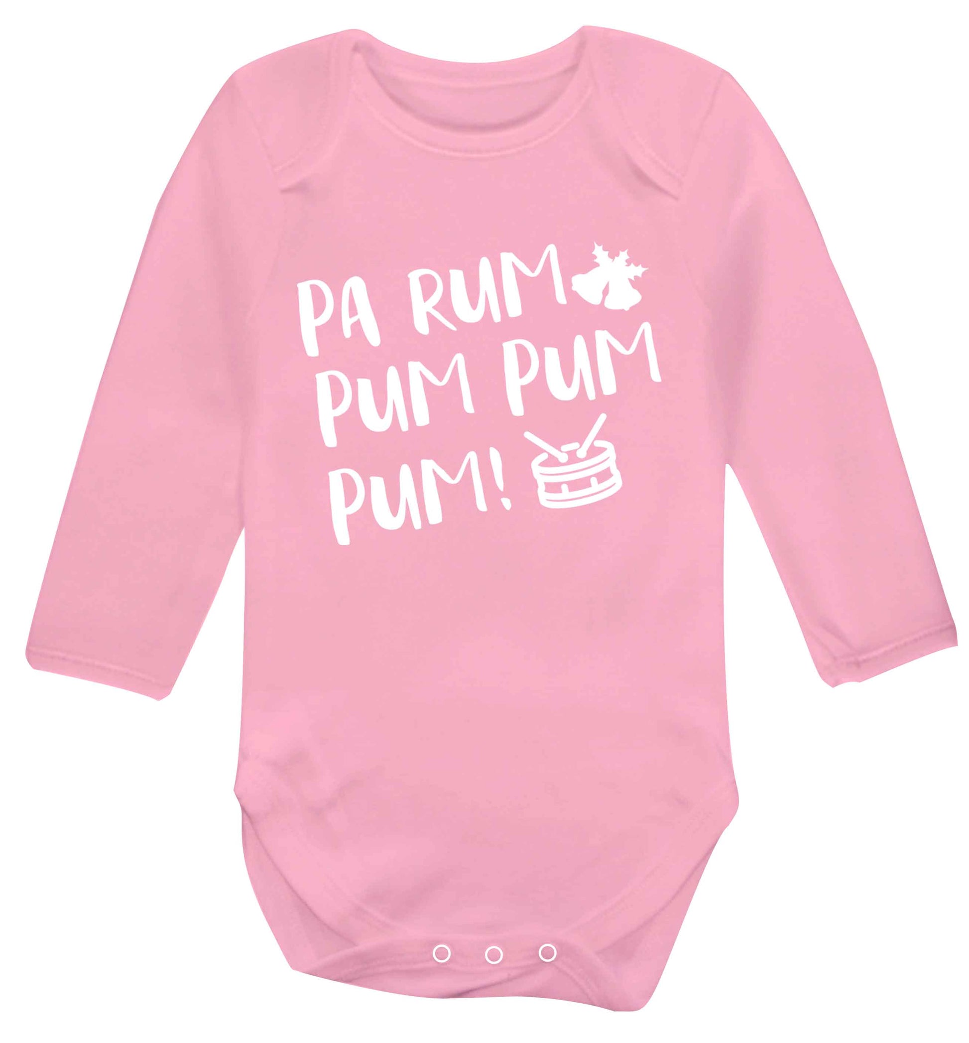 Pa rum pum pum pum! Baby Vest long sleeved pale pink 6-12 months