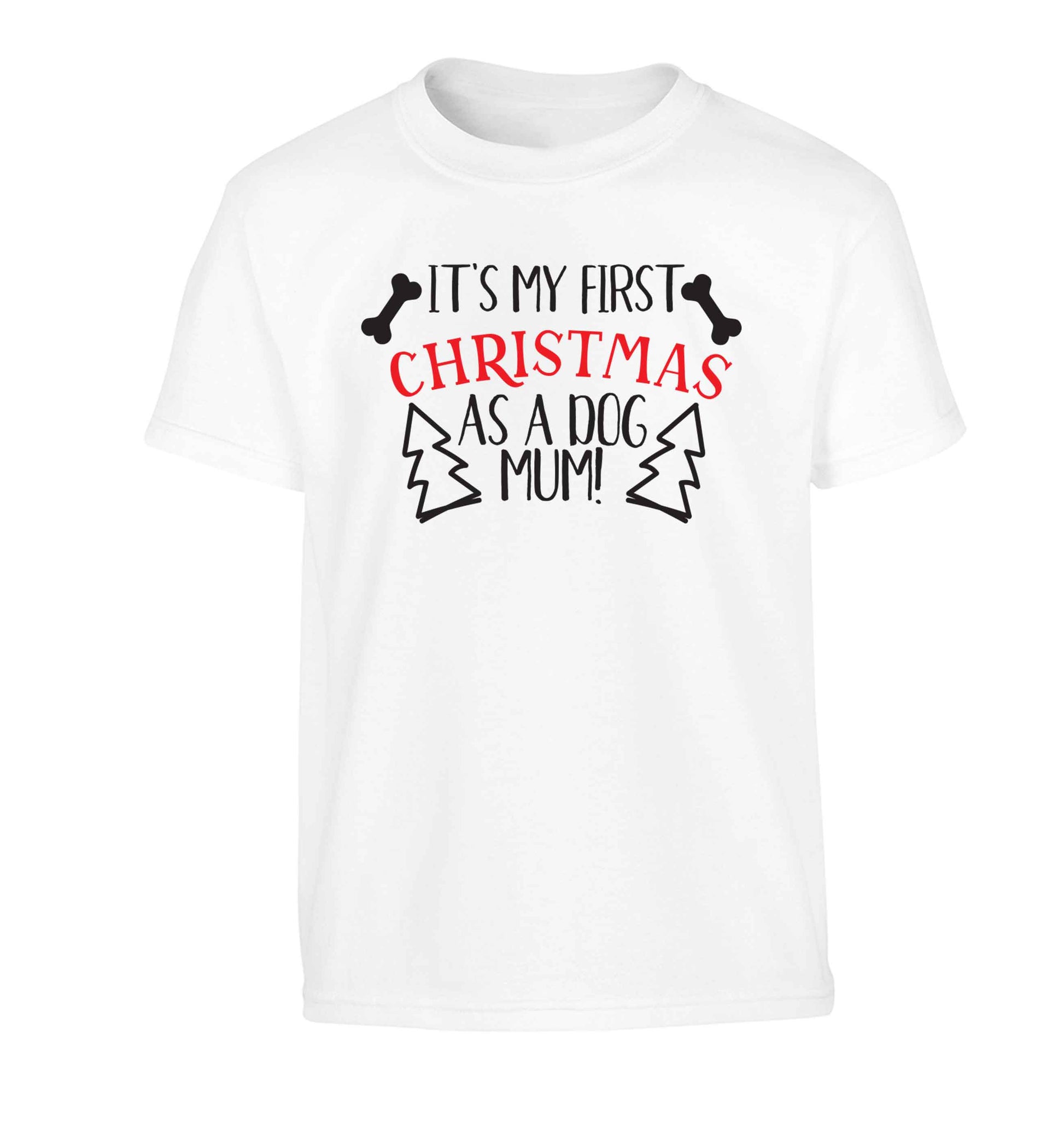 It's my first Christmas as a dog mum! Children's white Tshirt 12-13 Years