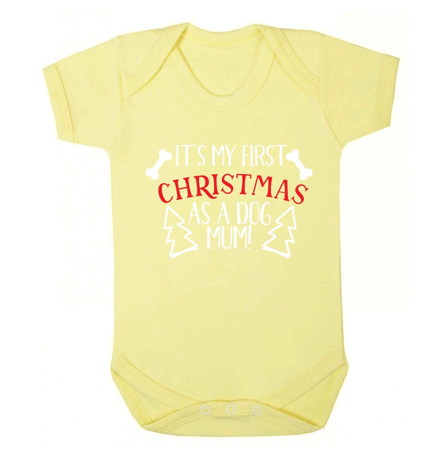 It's my first Christmas as a dog mum! Baby Vest pale yellow 18-24 months