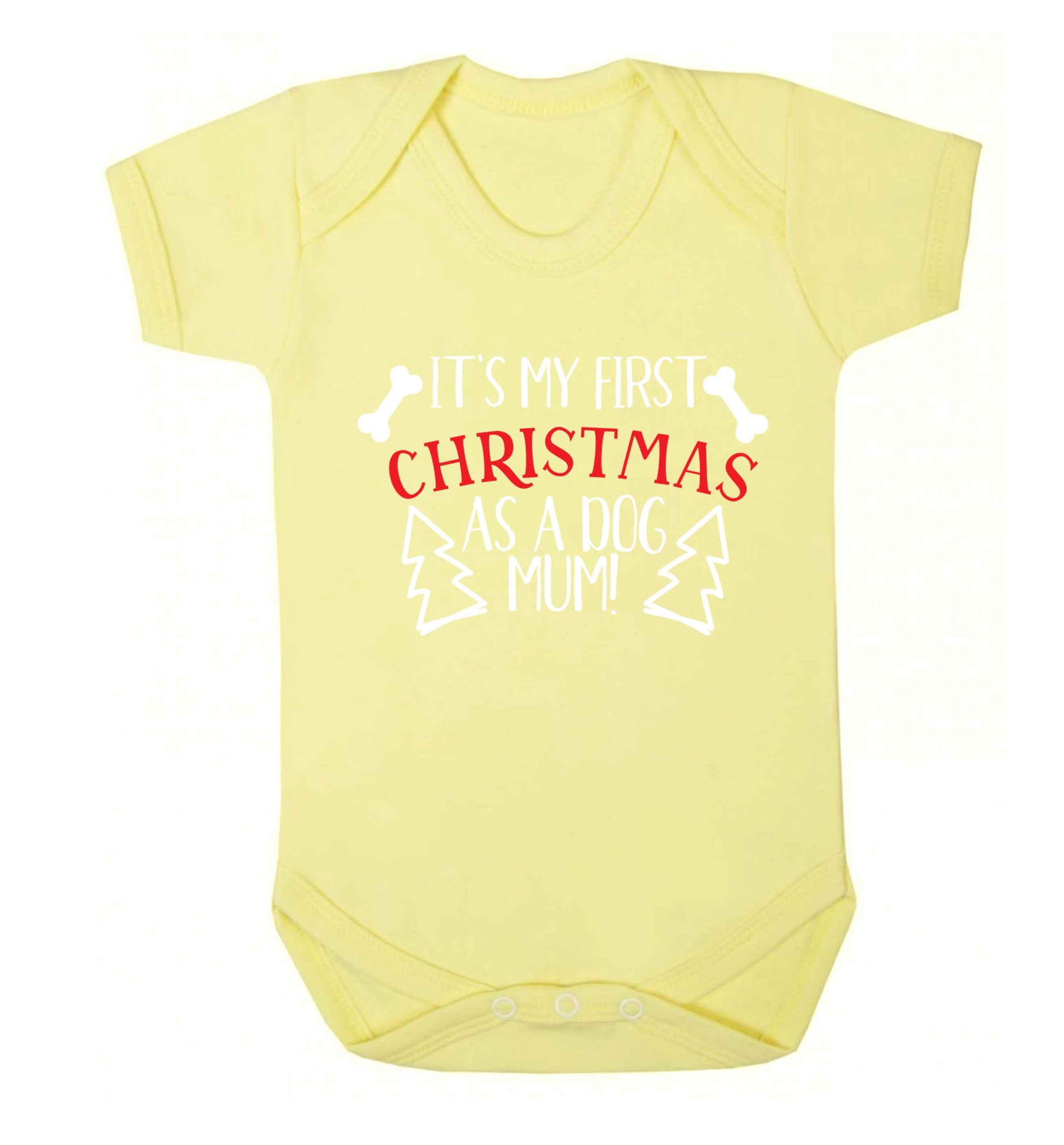 It's my first Christmas as a dog mum! Baby Vest pale yellow 18-24 months