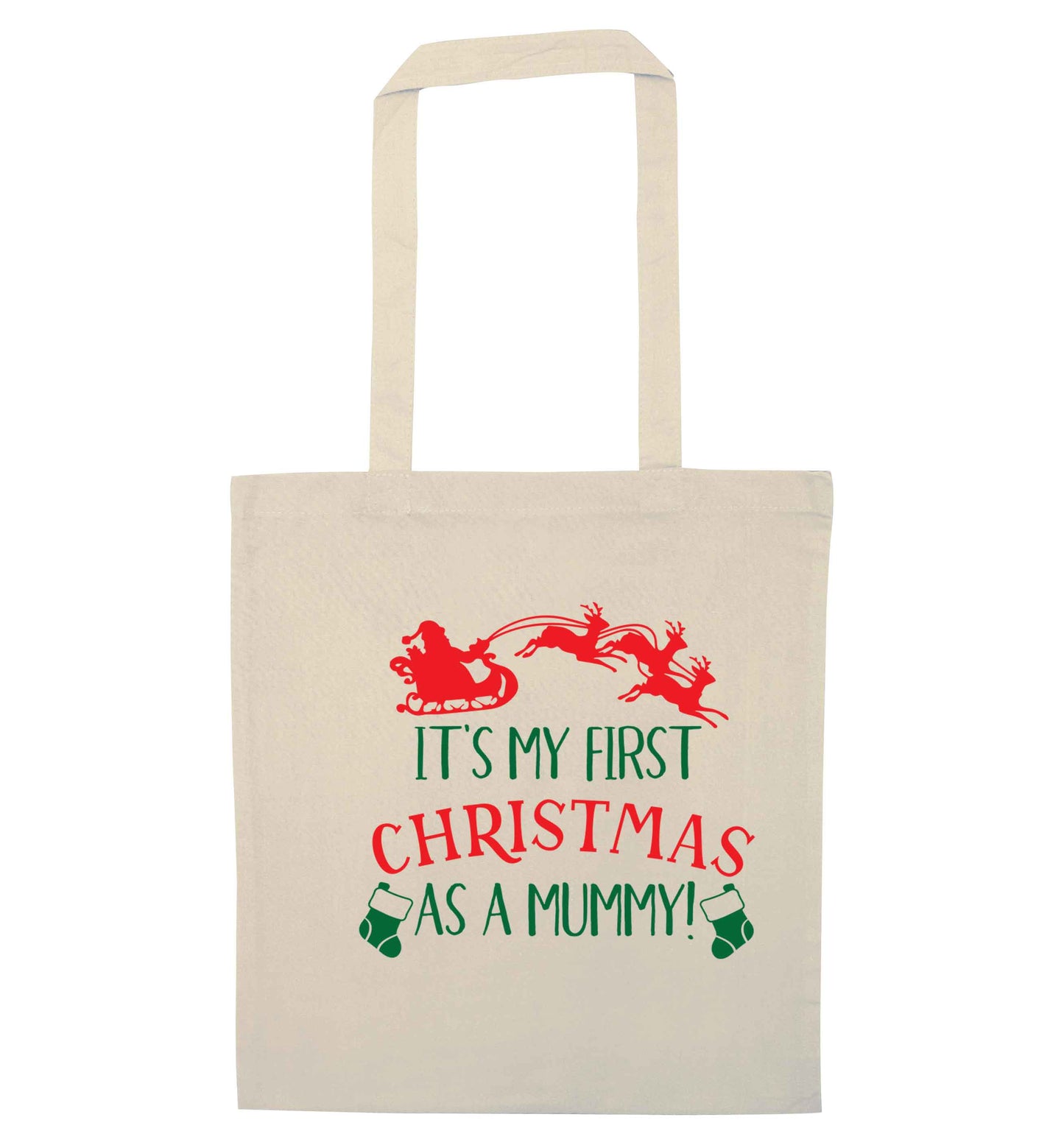 It's my first Christmas as a mummy natural tote bag