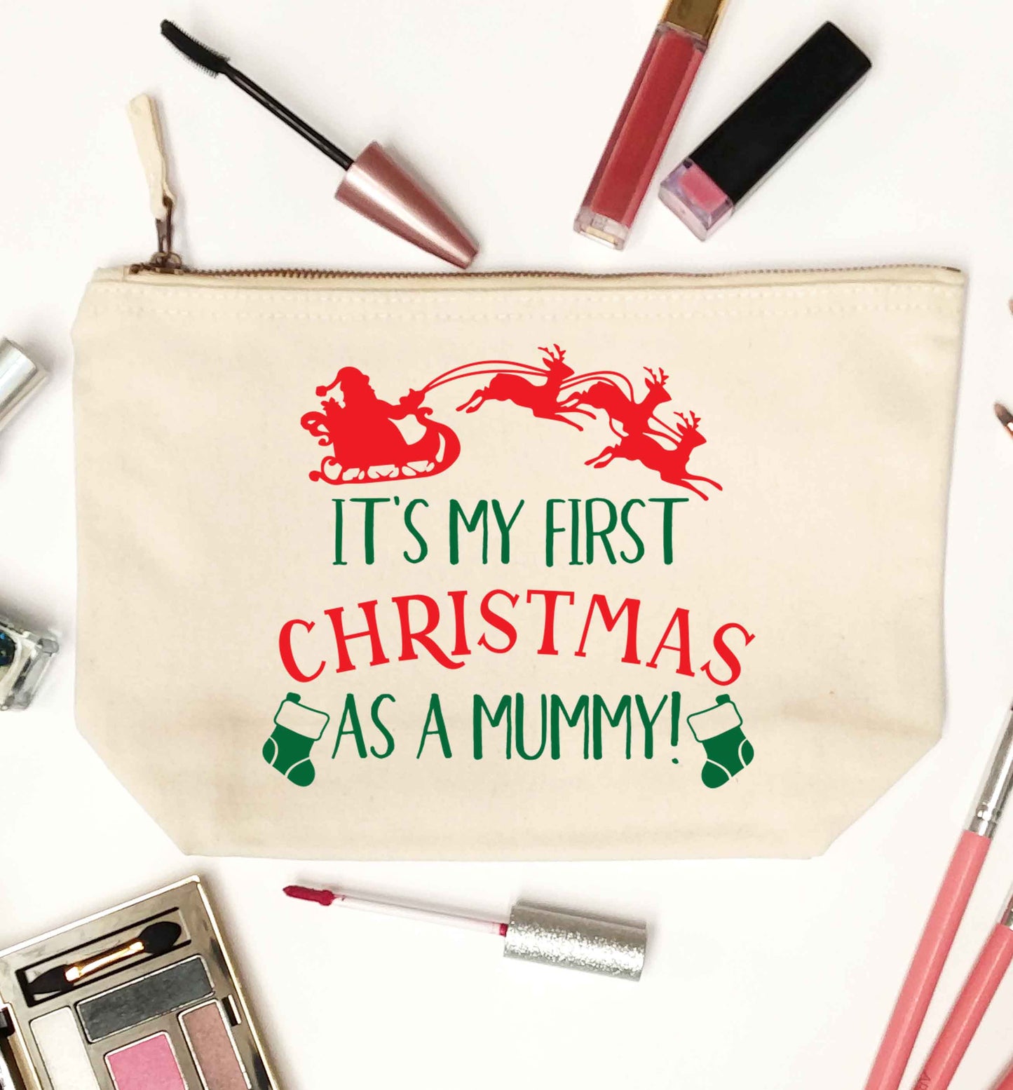 It's my first Christmas as a mummy natural makeup bag
