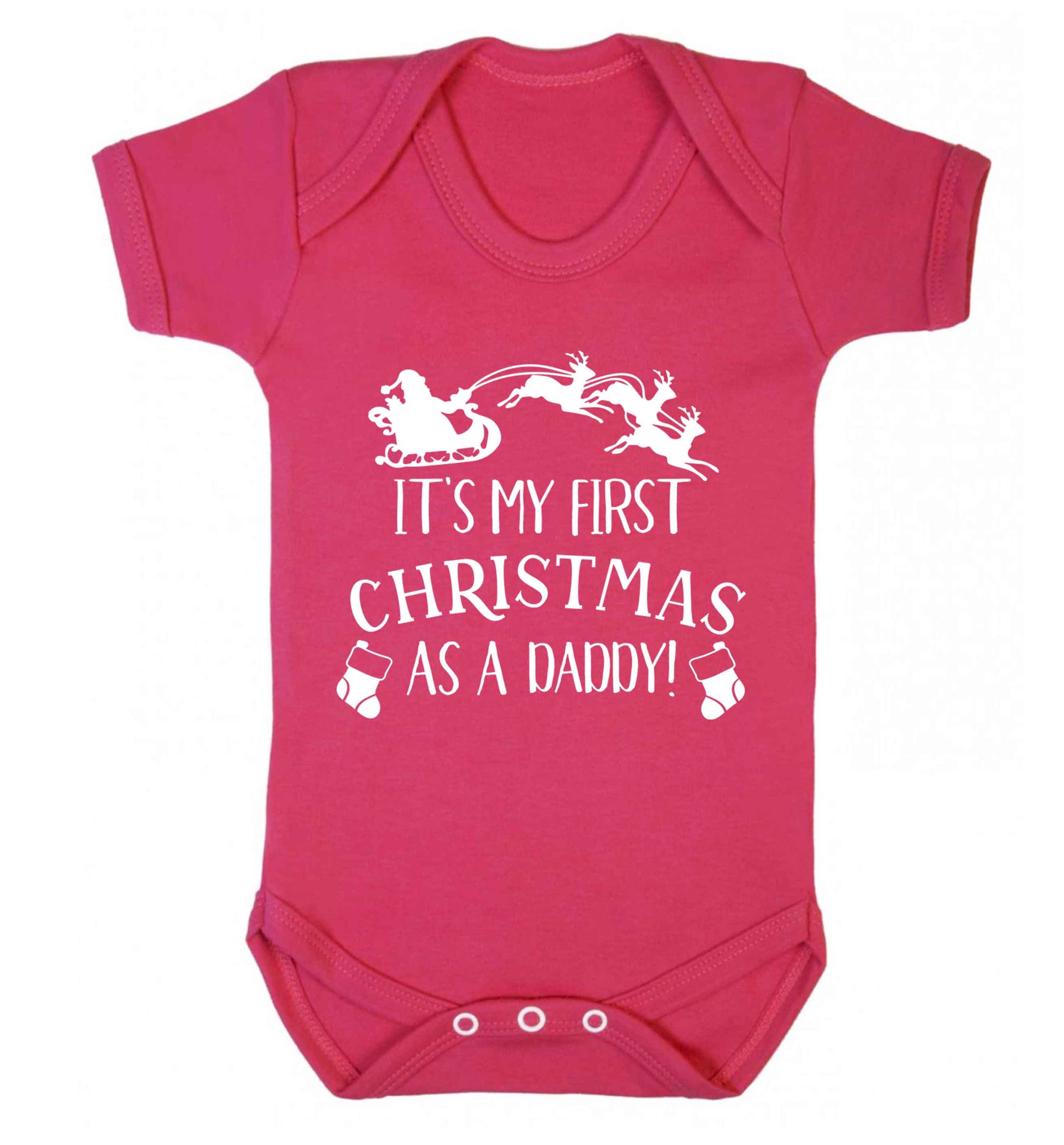 It's my first Christmas as a daddy Baby Vest dark pink 18-24 months